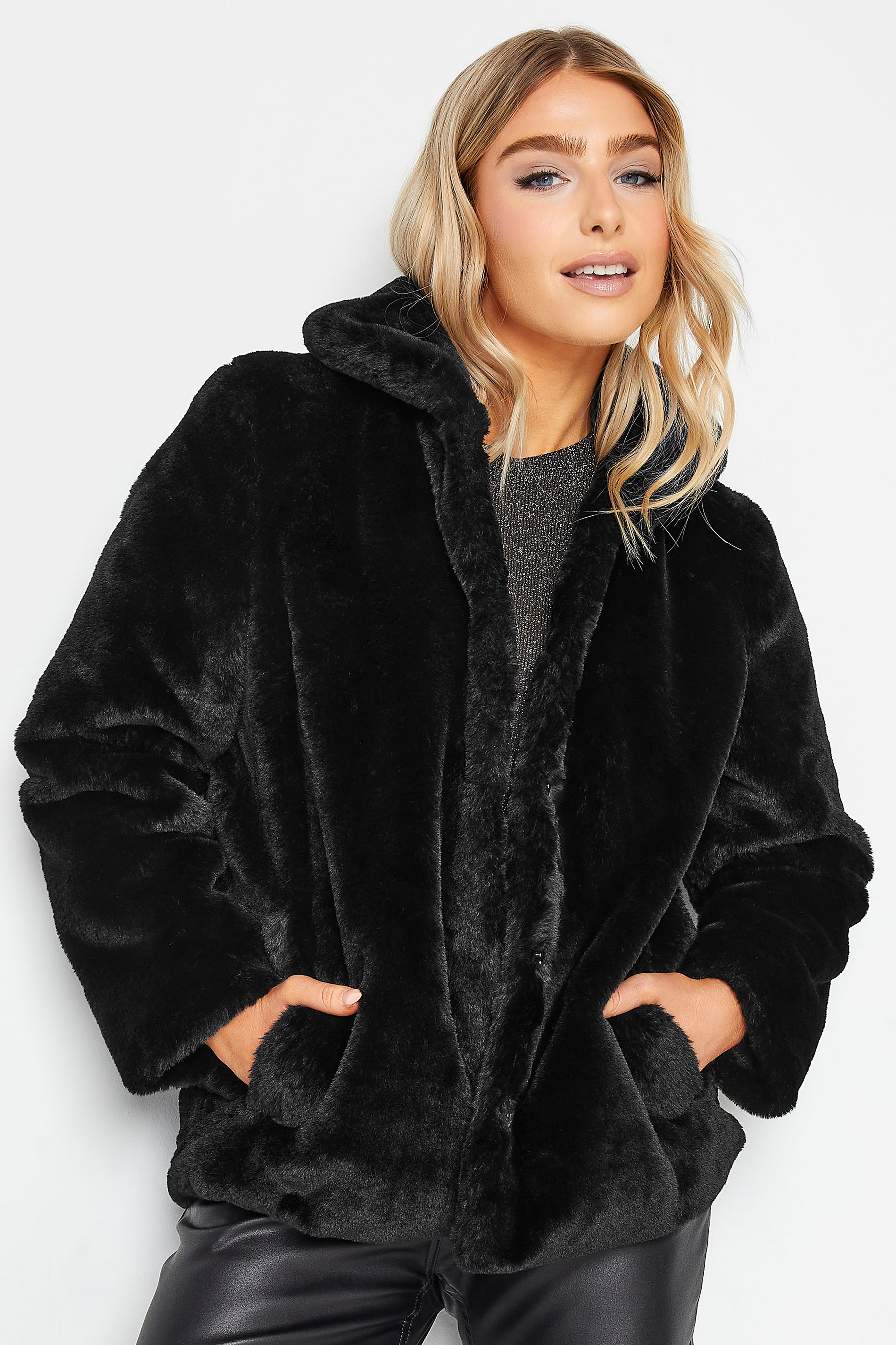 M&Co Black Faux Fur Coat | M&Co 2