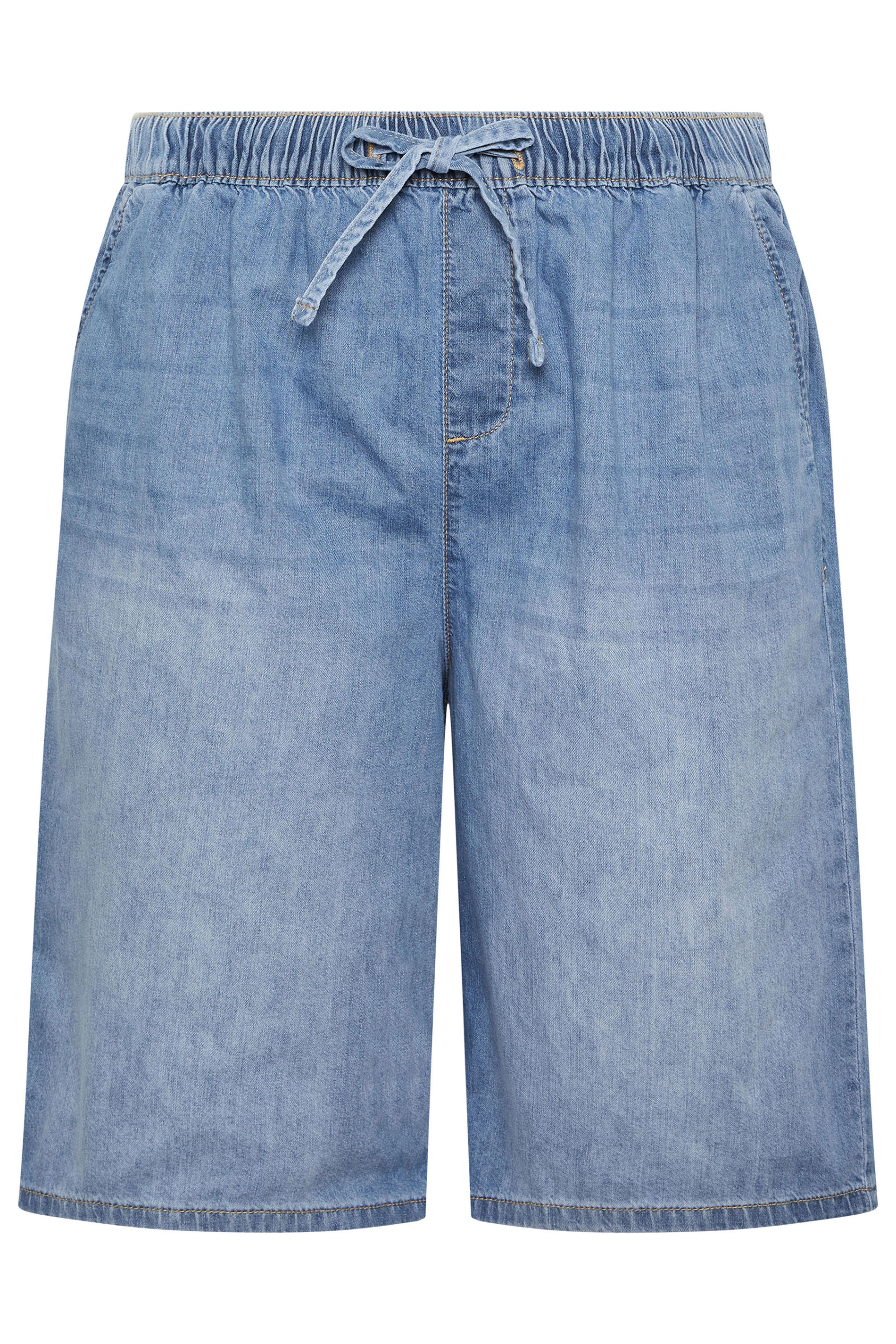 YOURS Plus Size Light Blue Drawstring Shorts | Yours Clothing 5