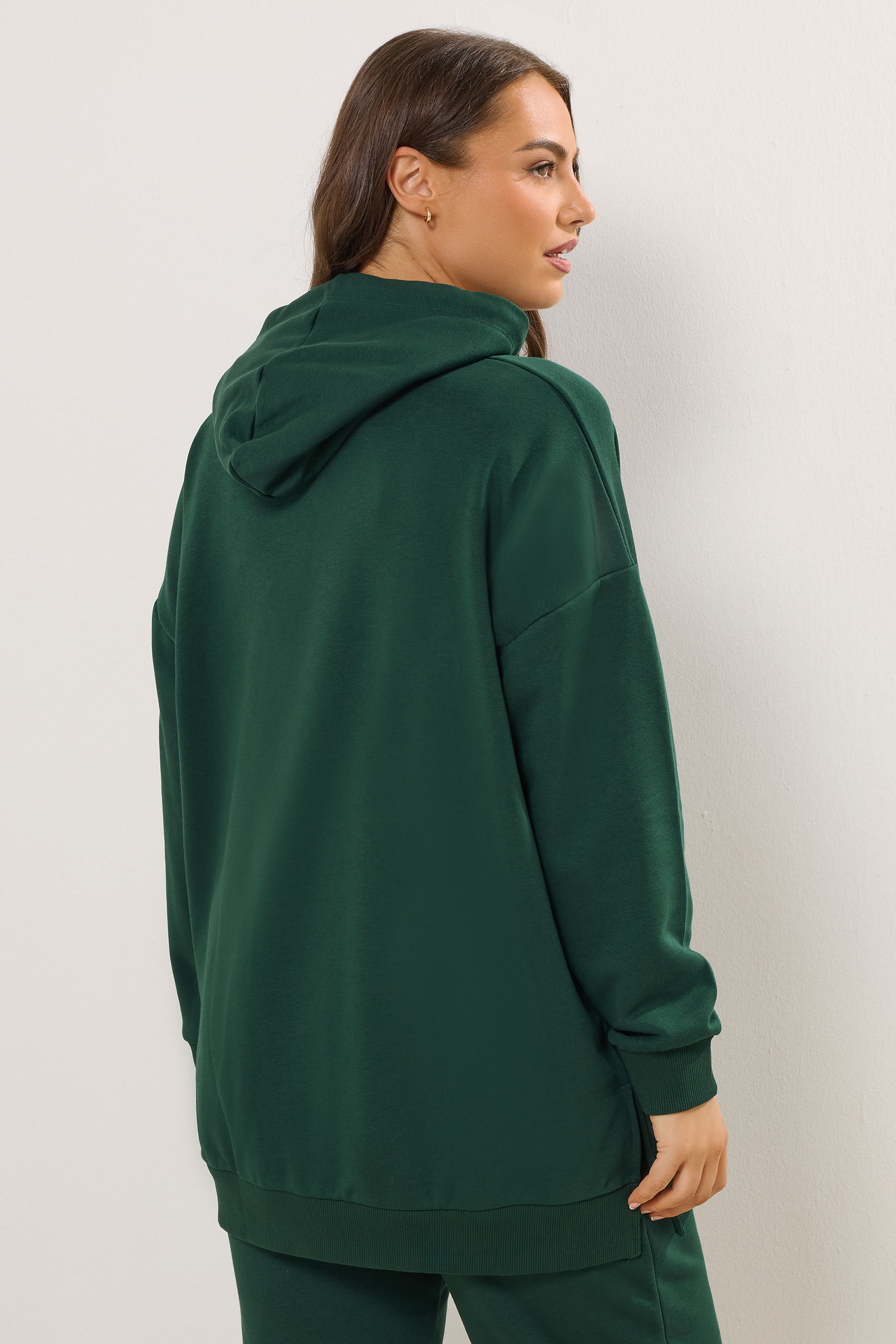 YOURS Plus Size Green Pocket Front Hoodie | Yours Clothing 2