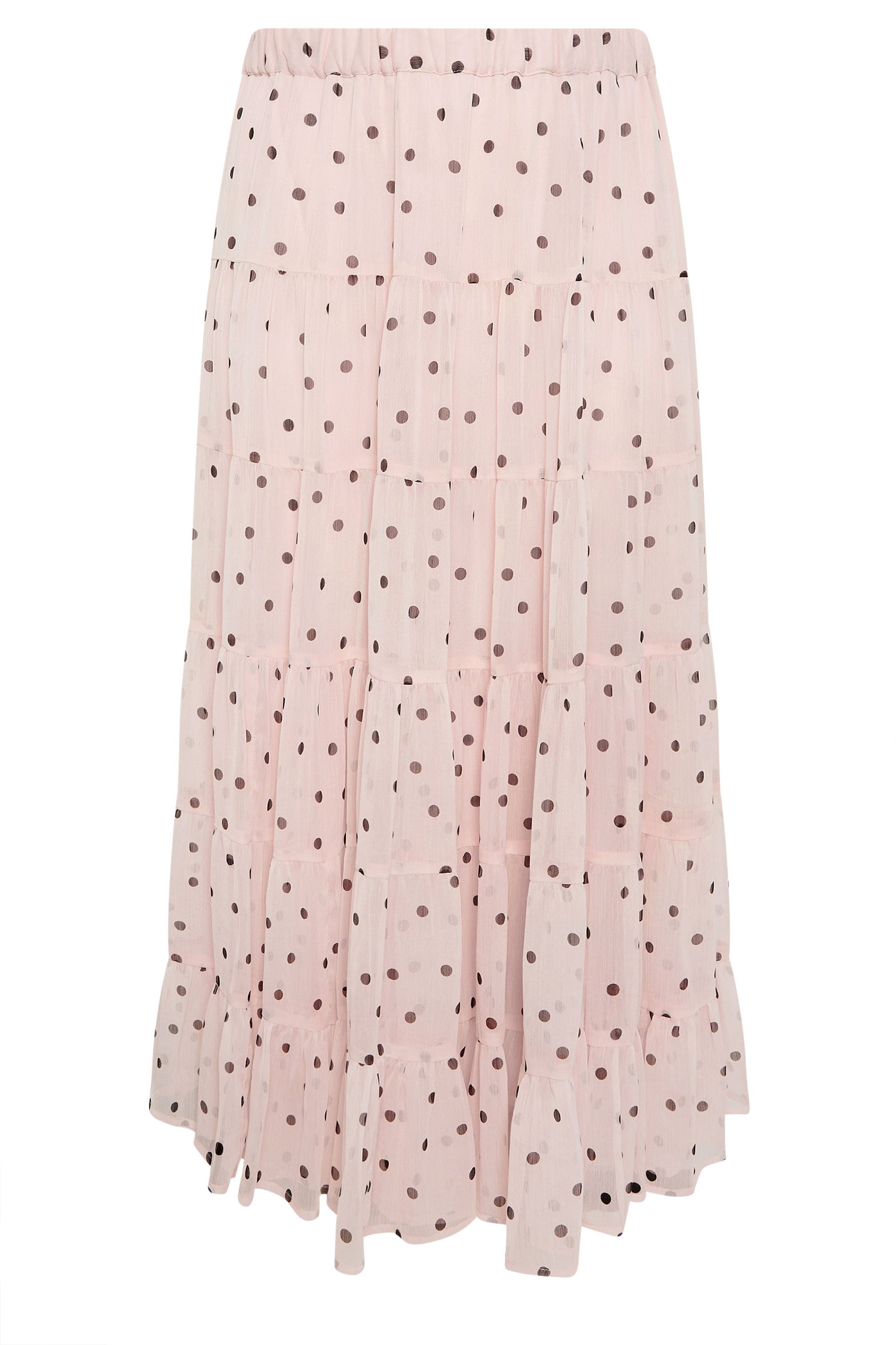 LIMITED COLLECTION Plus Size Pink Polka Dot Chiffon Skirt | Yours Clothing 6