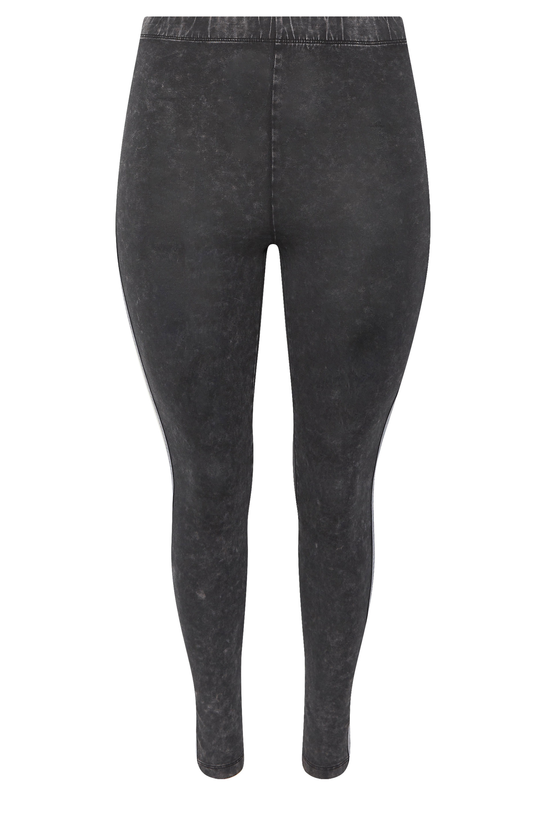 YOURS ACTIVE Plus Size Grey Acid Wash Side Stripe Leggings | Yours Clothing 5