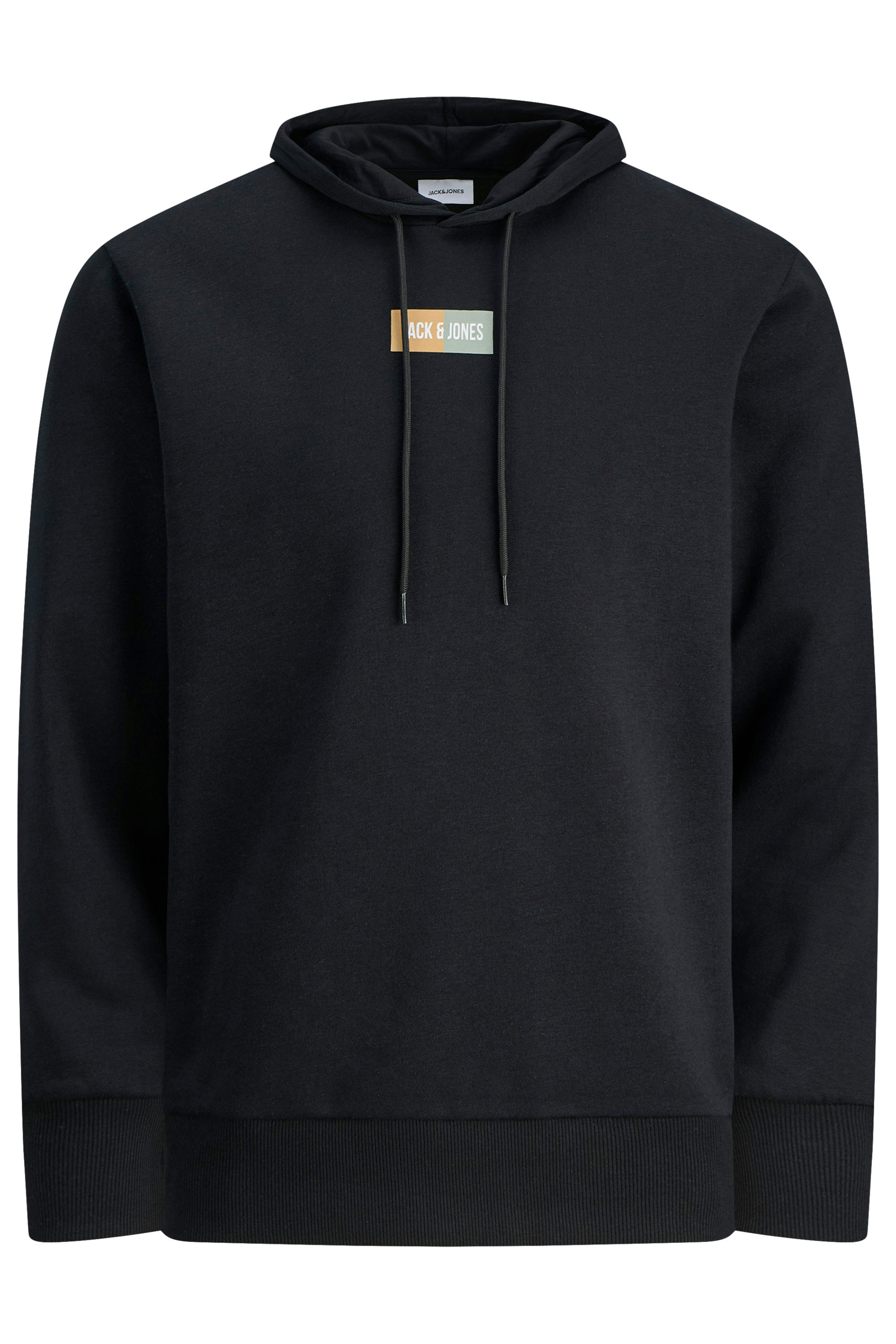 JACK & JONES Big & Tall Black Pan Logo Hoodie | BadRhino 2