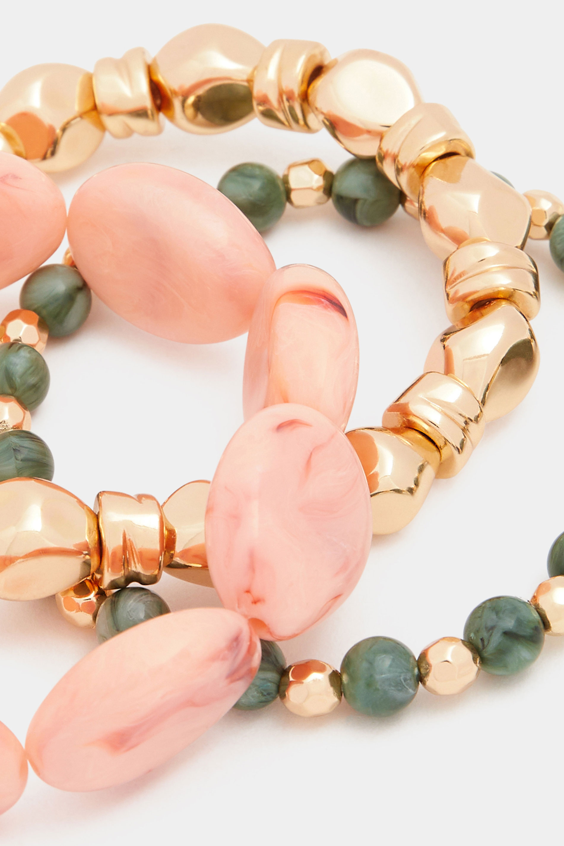 YOURSET 3 PACK Gold Tone Stretch Bead Bracelet Set | Yours Clothing 2
