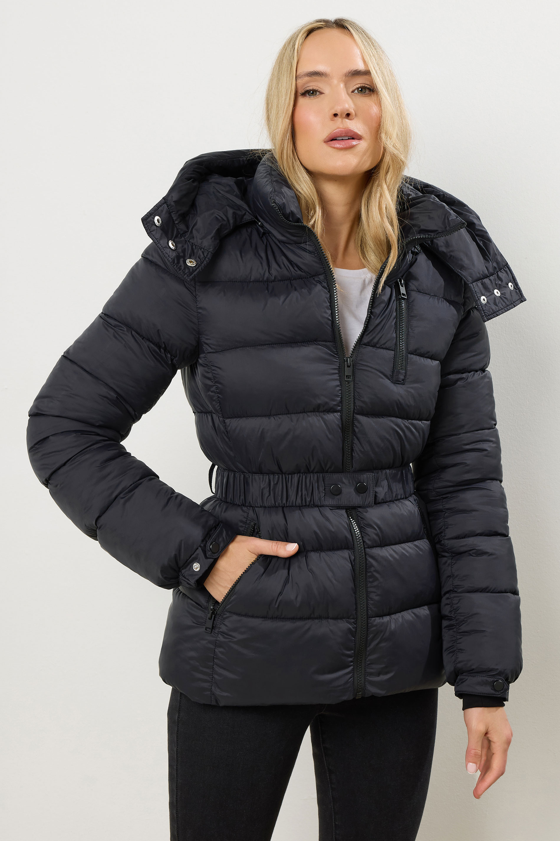 LTS Tall Black Padded Ski Coat | Long Tall Sally 3
