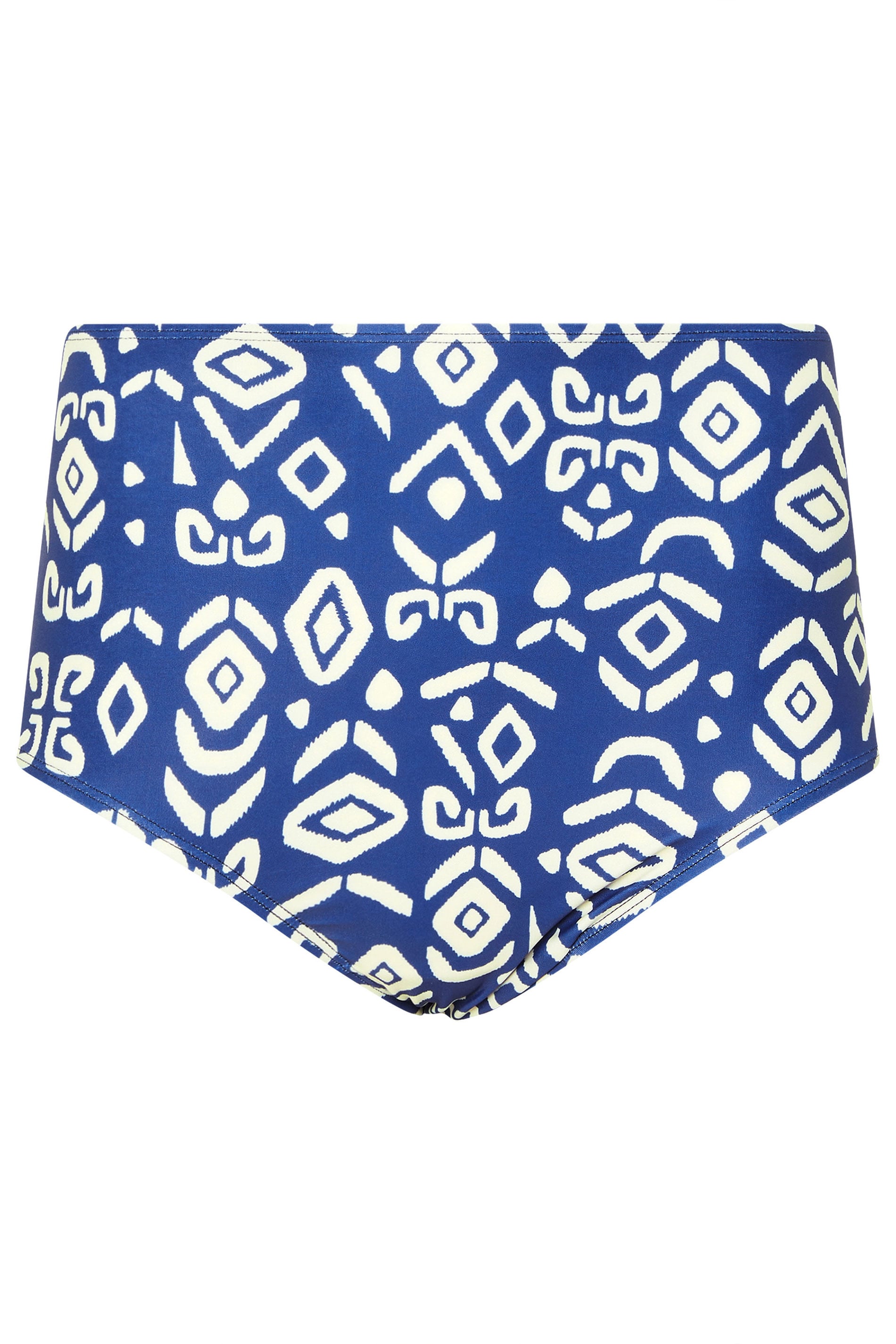 M&Co Cobalt Blue Ikat Print High Waisted Bikini Brief | M&Co 7