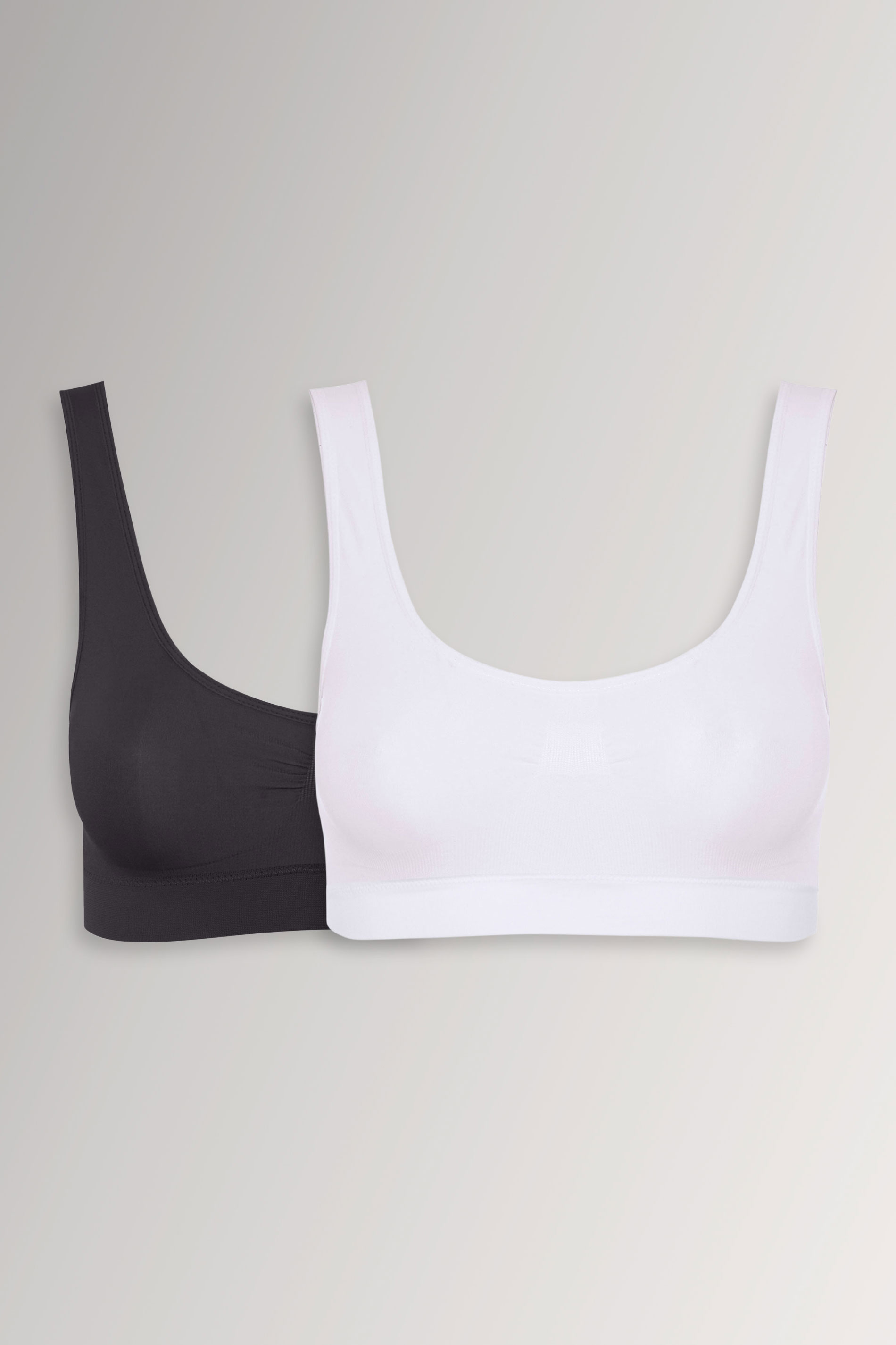 YOURSET 2 PACK Plus Size White & Black Seamless Non-Padded Non-Wired Bralettes | Yours Clothing 3