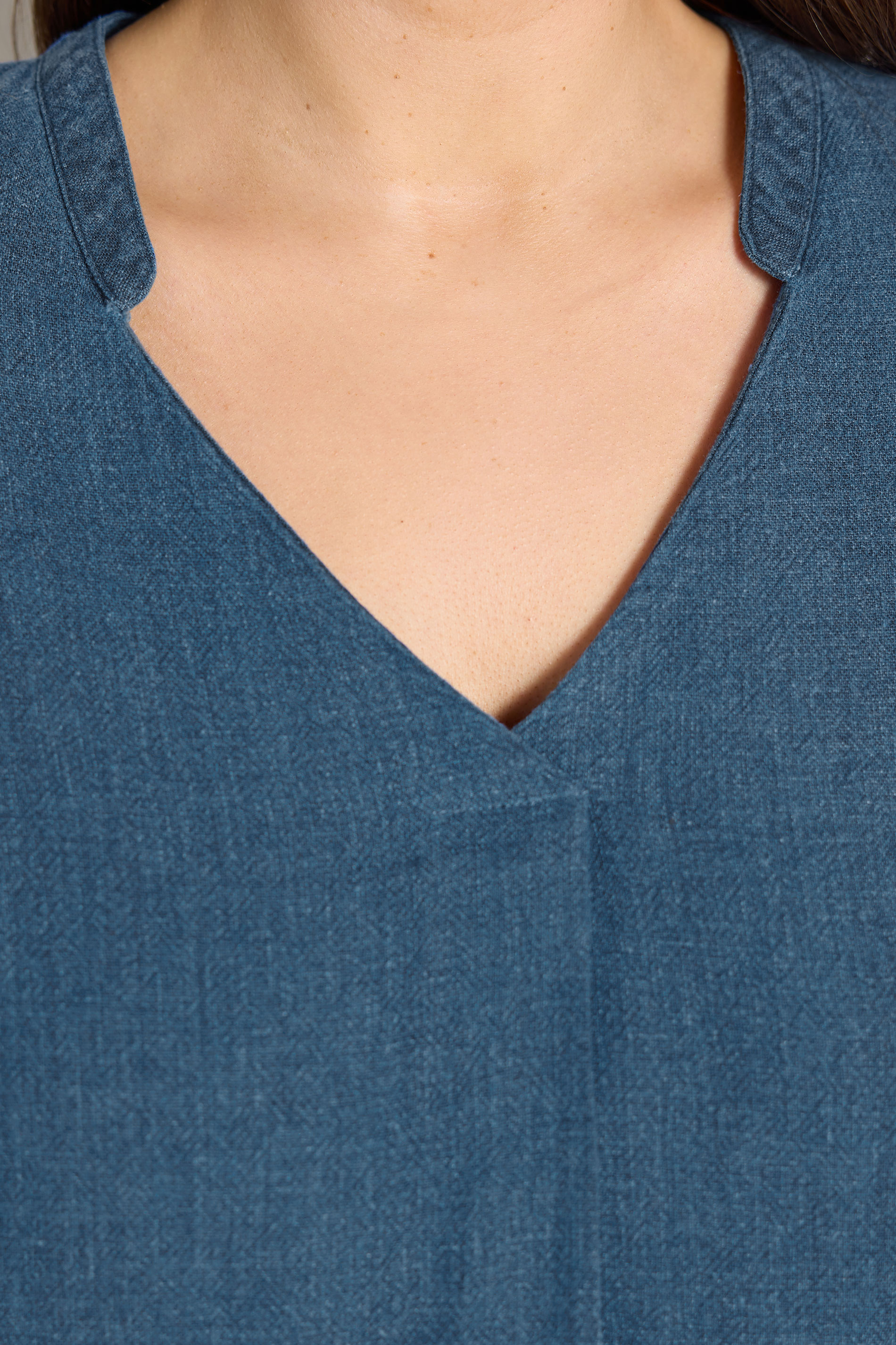 EVANS Plus Size Blue Premium Linen Shift Denim Dress | Evans 6