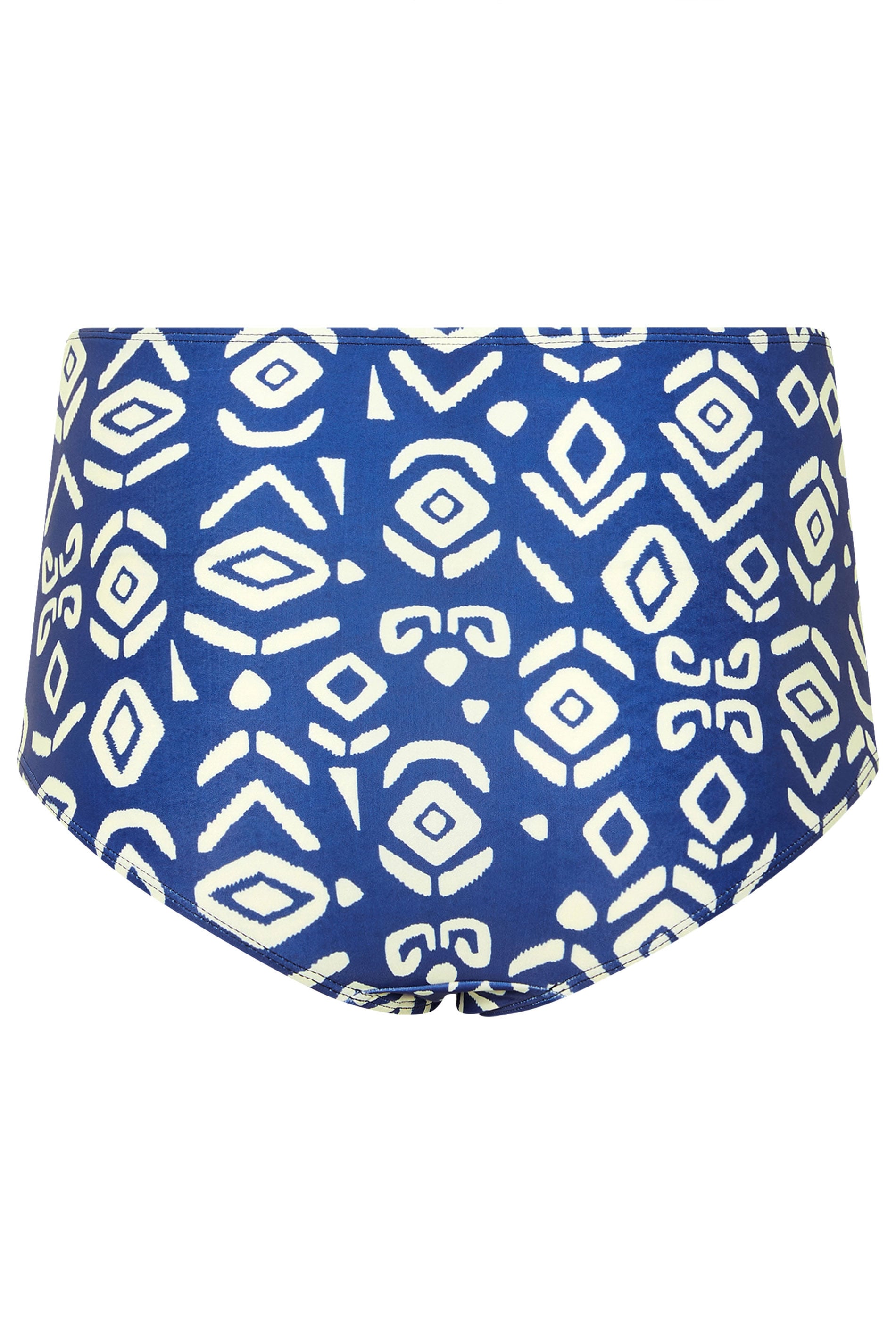 M&Co Cobalt Blue Ikat Print High Waisted Bikini Brief | M&Co 8