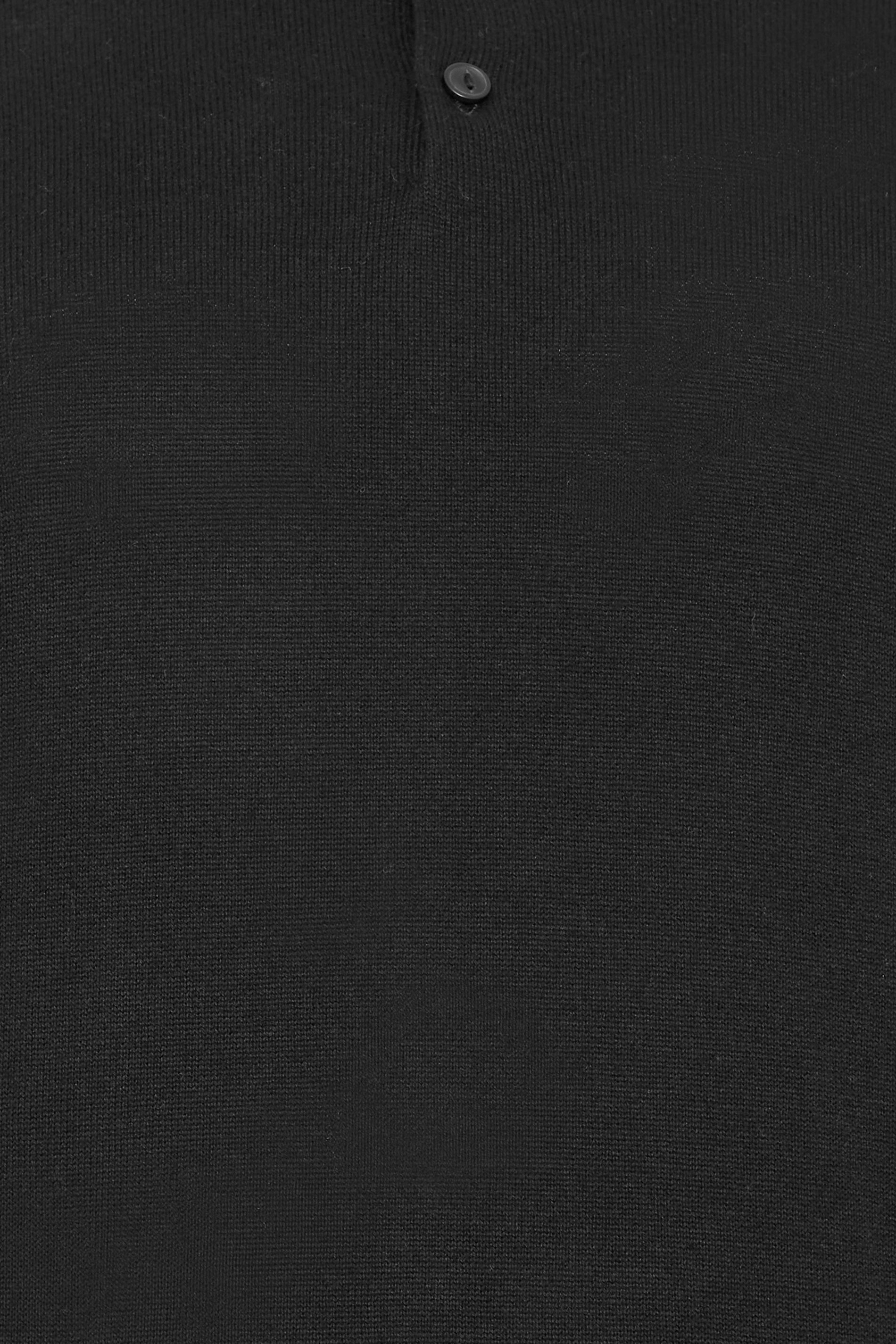 BadRhino Big & Tall Black Knitted Short Sleeve Polo Shirt | BadRhino 1