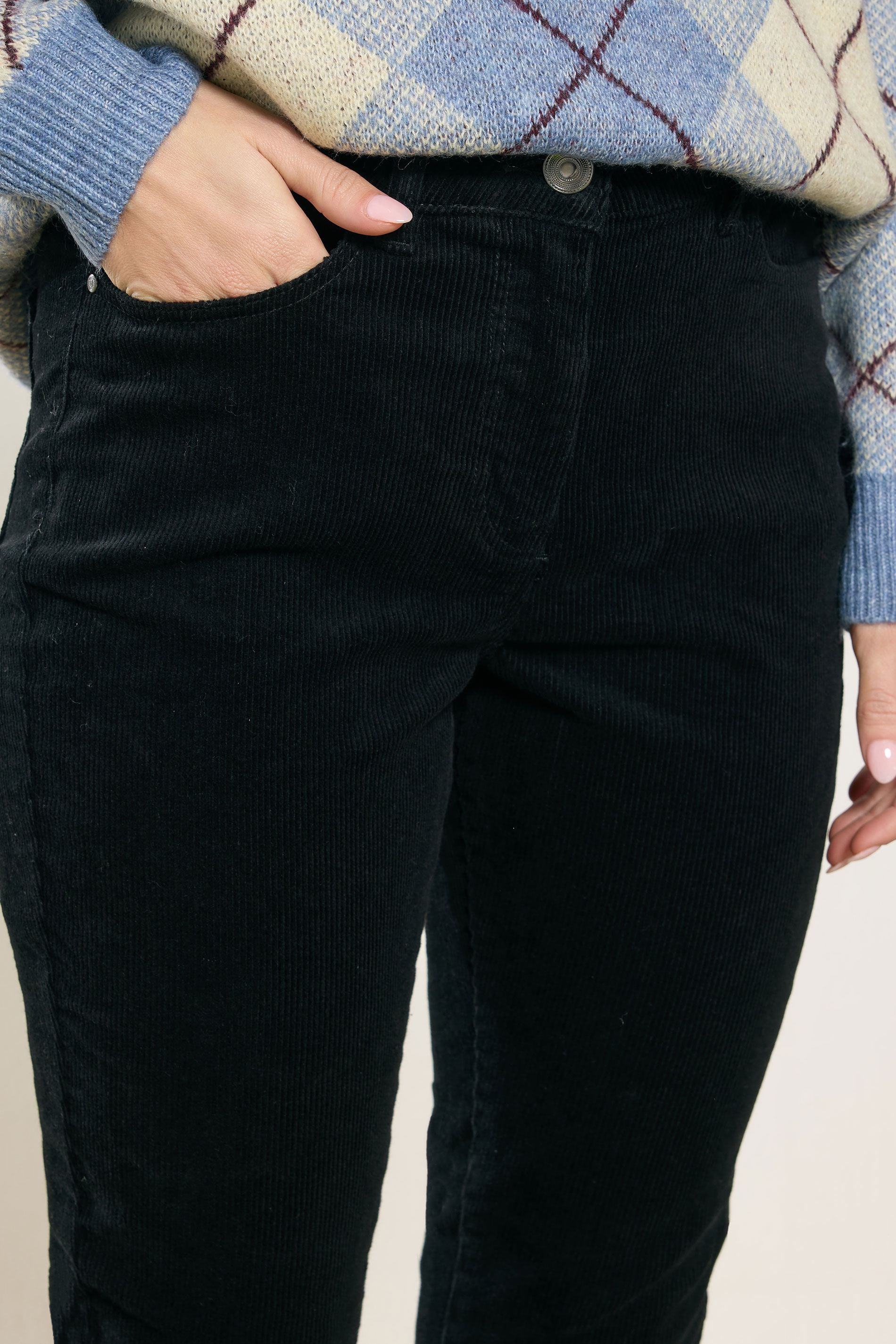 M&Co Black Straight Leg Cord Trousers | M&Co 4