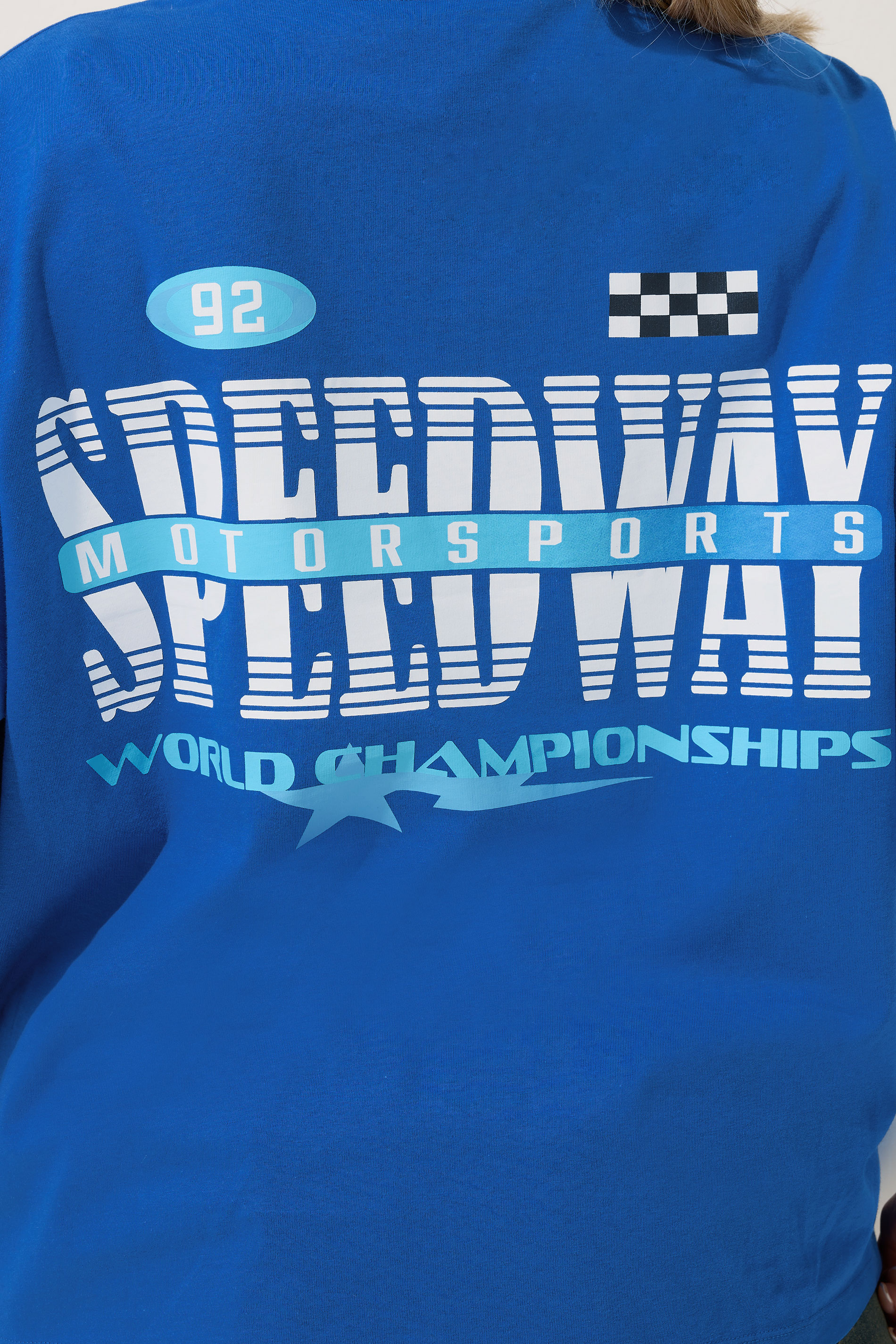LIMITED COLLECTION Plus Size Blue 'Speedway' Graphic Motorsport 2-In-1 T-Shirt | Yours Clothing 5