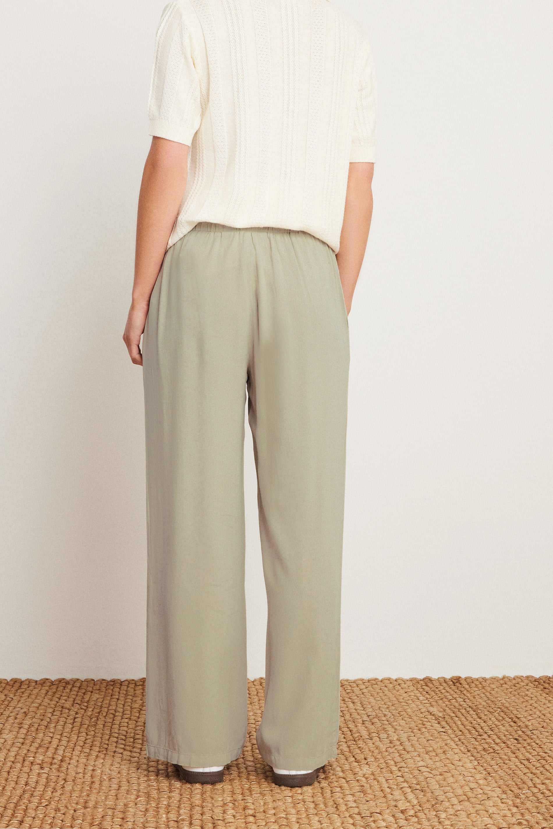 PixieGirl Petite Women's Natural Brown Acid Wash Wide Leg Trousers | PixieGirl 4
