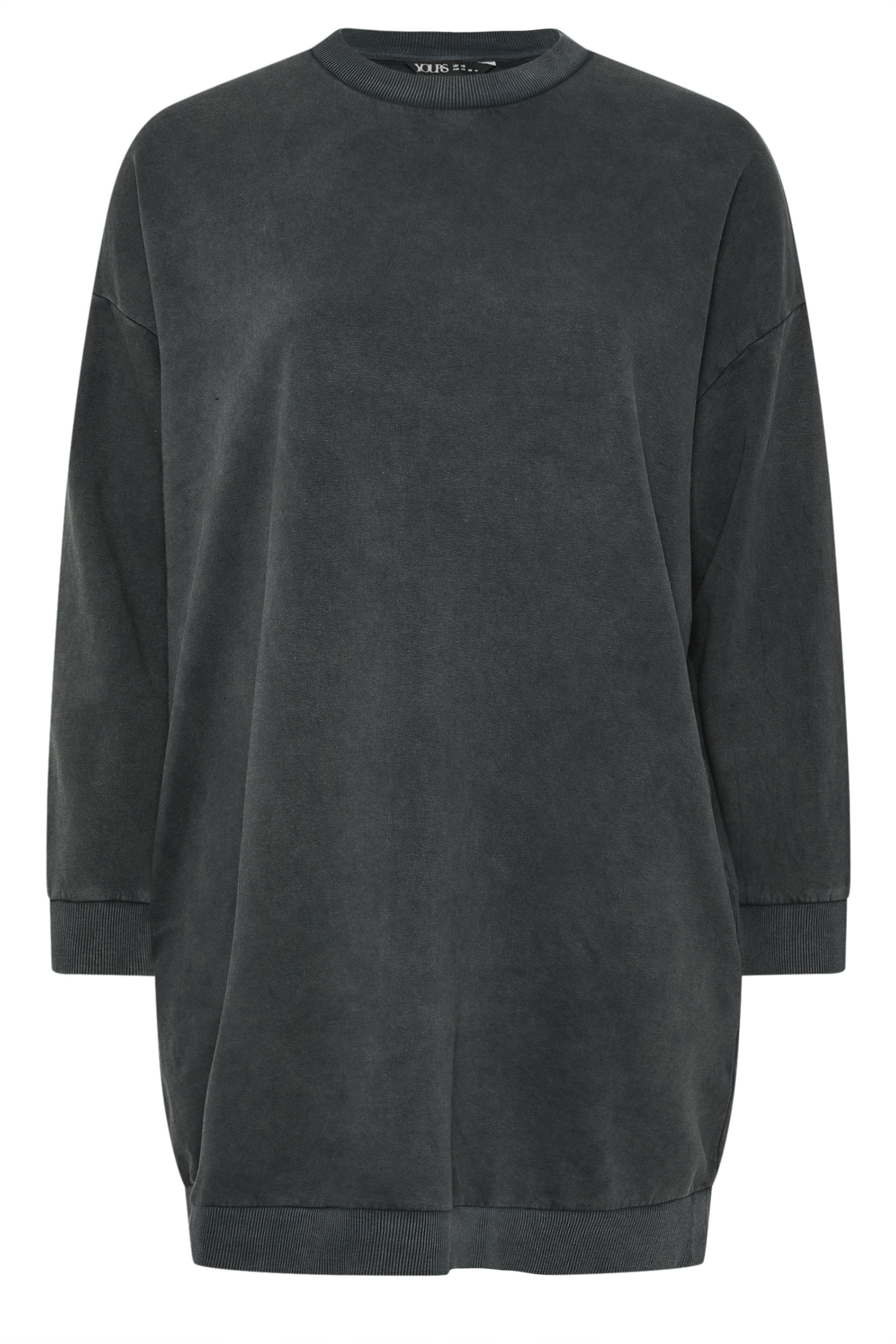YOURS Plus Size Grey Sweatshirt Dress | Yours Clothing 5