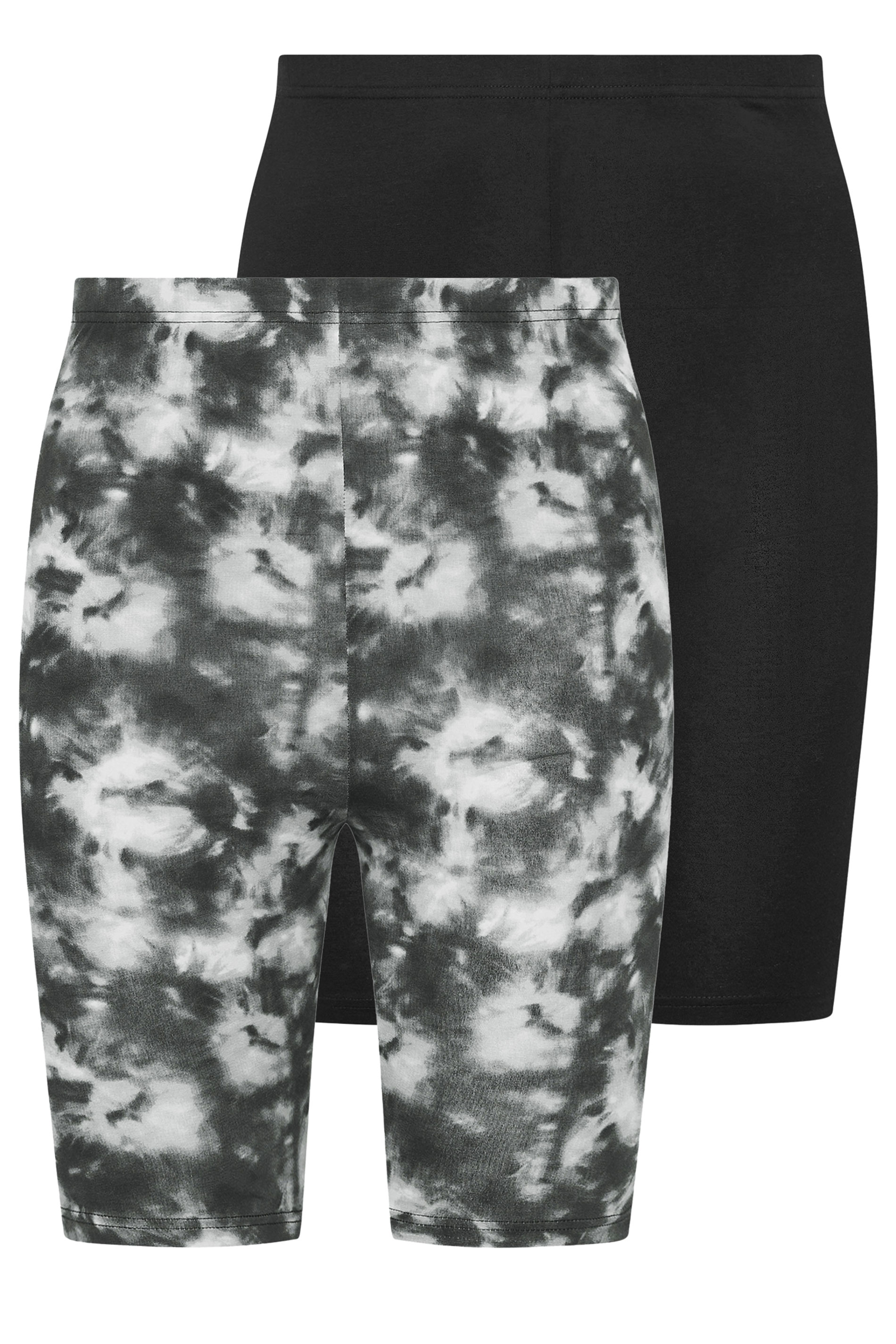 YOURSET 2 PACK Plus Size Black Tie Dye Cycling Shorts | Yours Clothing 9