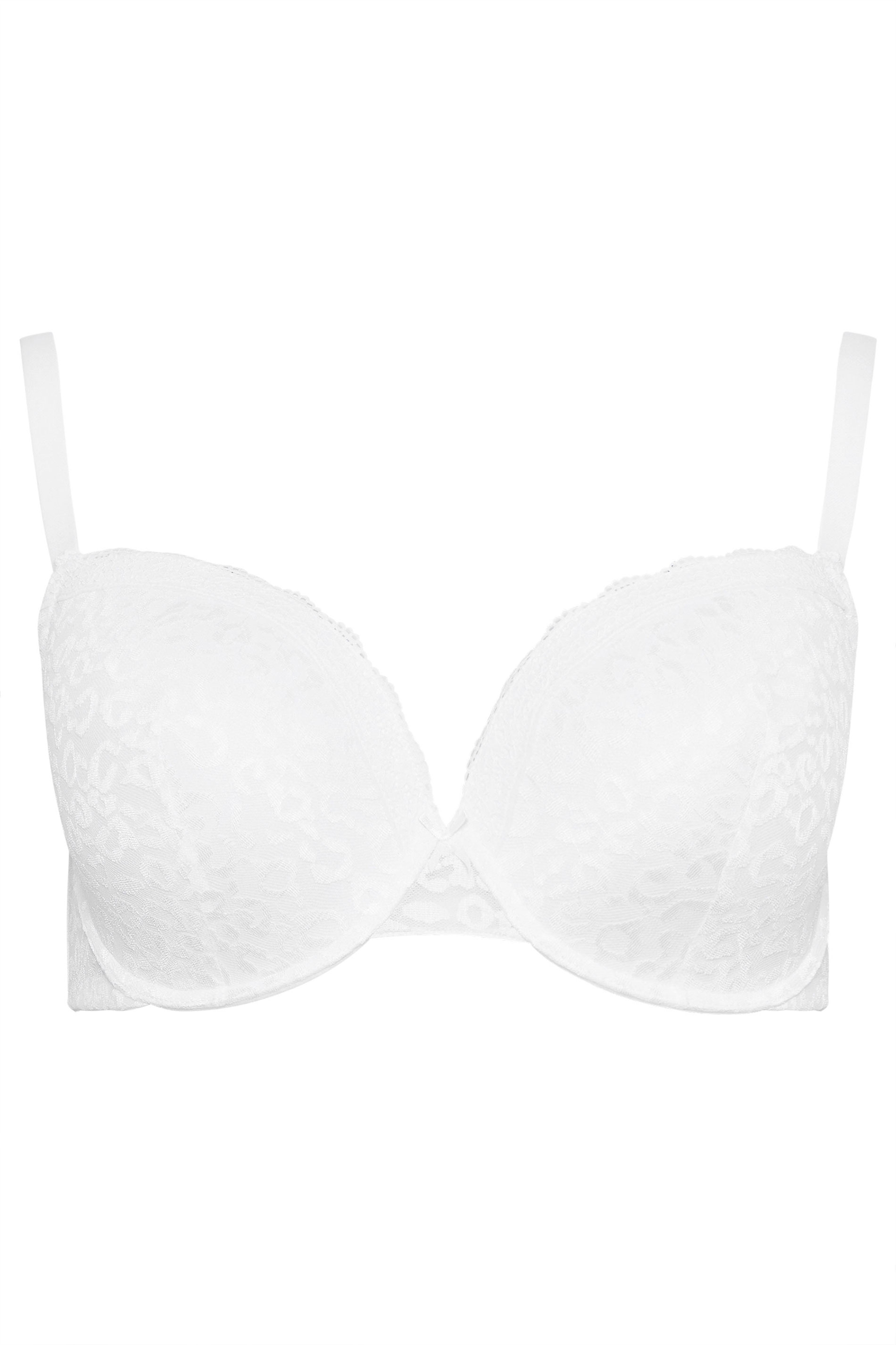YOURSET 2 PACK Plus Size Blue & White Lace Trim Padded Bras | Yours Clothing 10