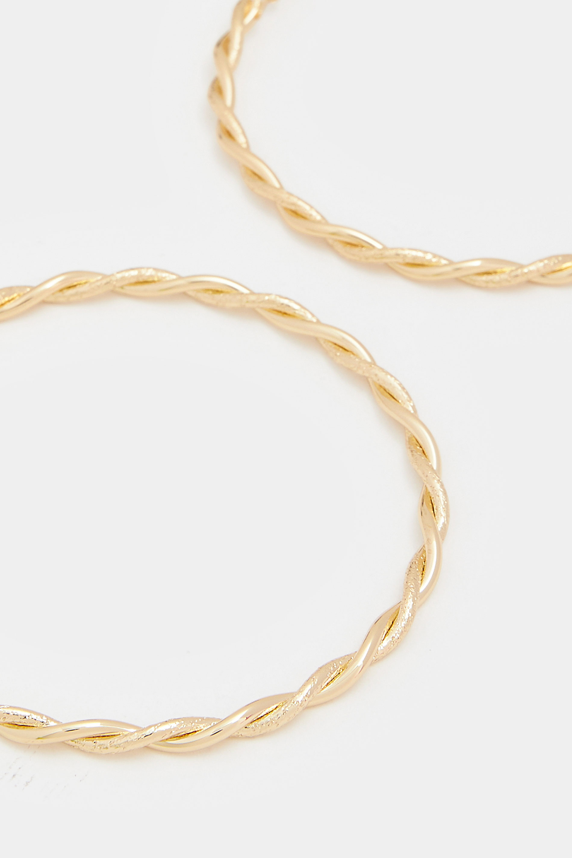 Gold Tone Twisted Large Hoop Earrings | Yours Clothing 4