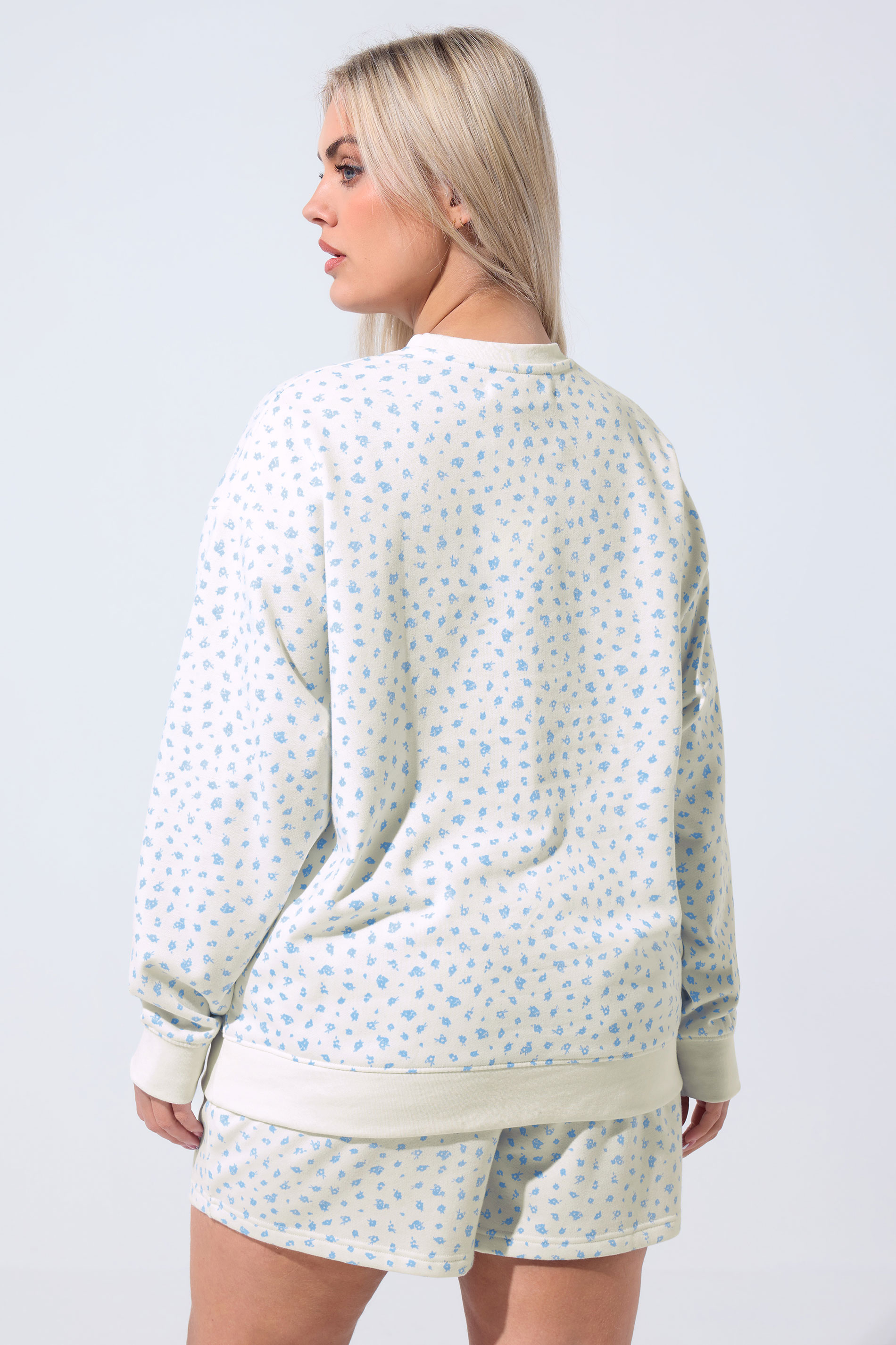 LIMITED COLLECTION Plus Size White Ditsy Floral 'Blooming' Sweatshirt | Yours Clothing 2