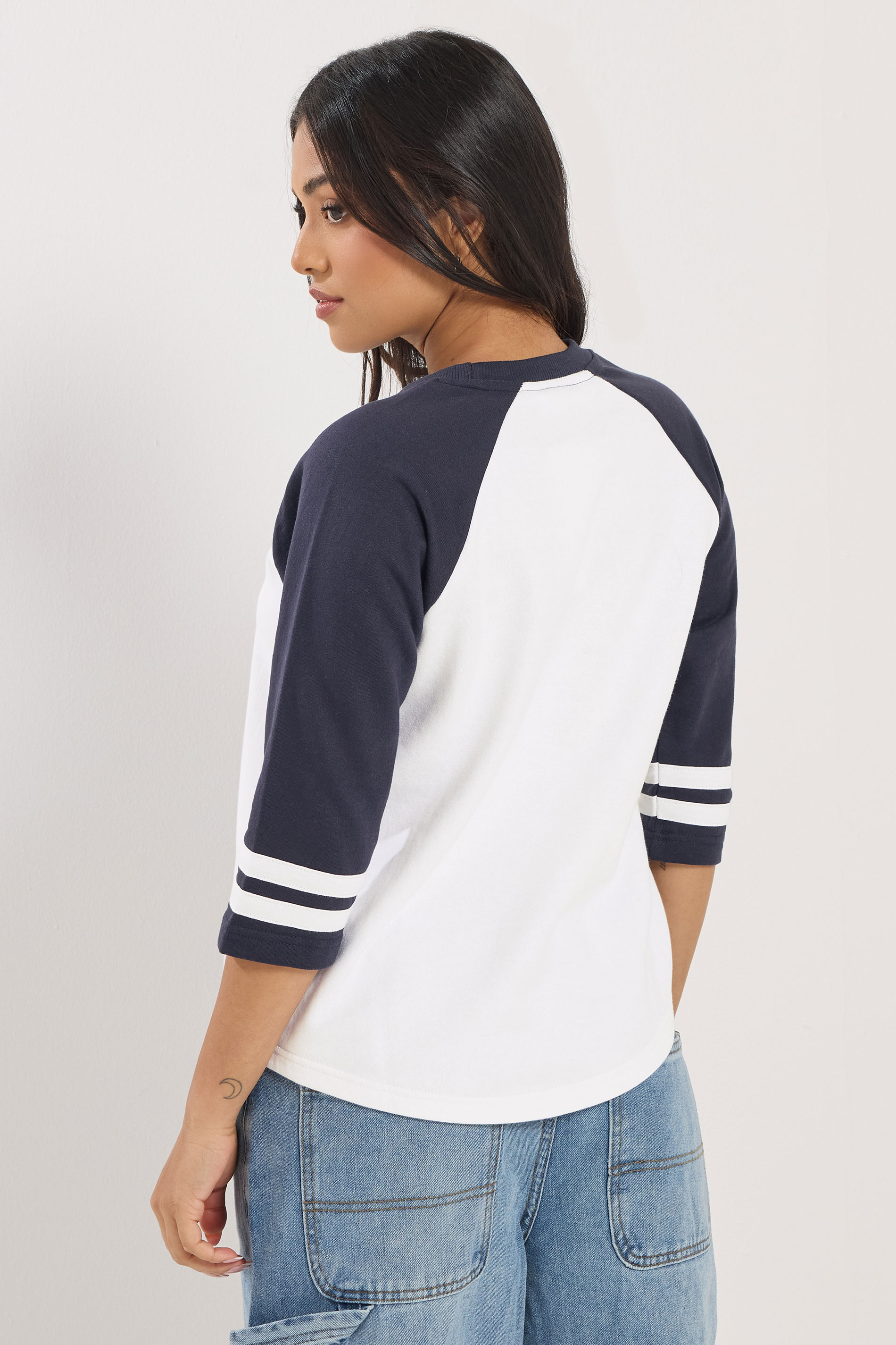 PixieGirl Petite Women's Navy Blue '94' Slogan Top | PixieGirl 2