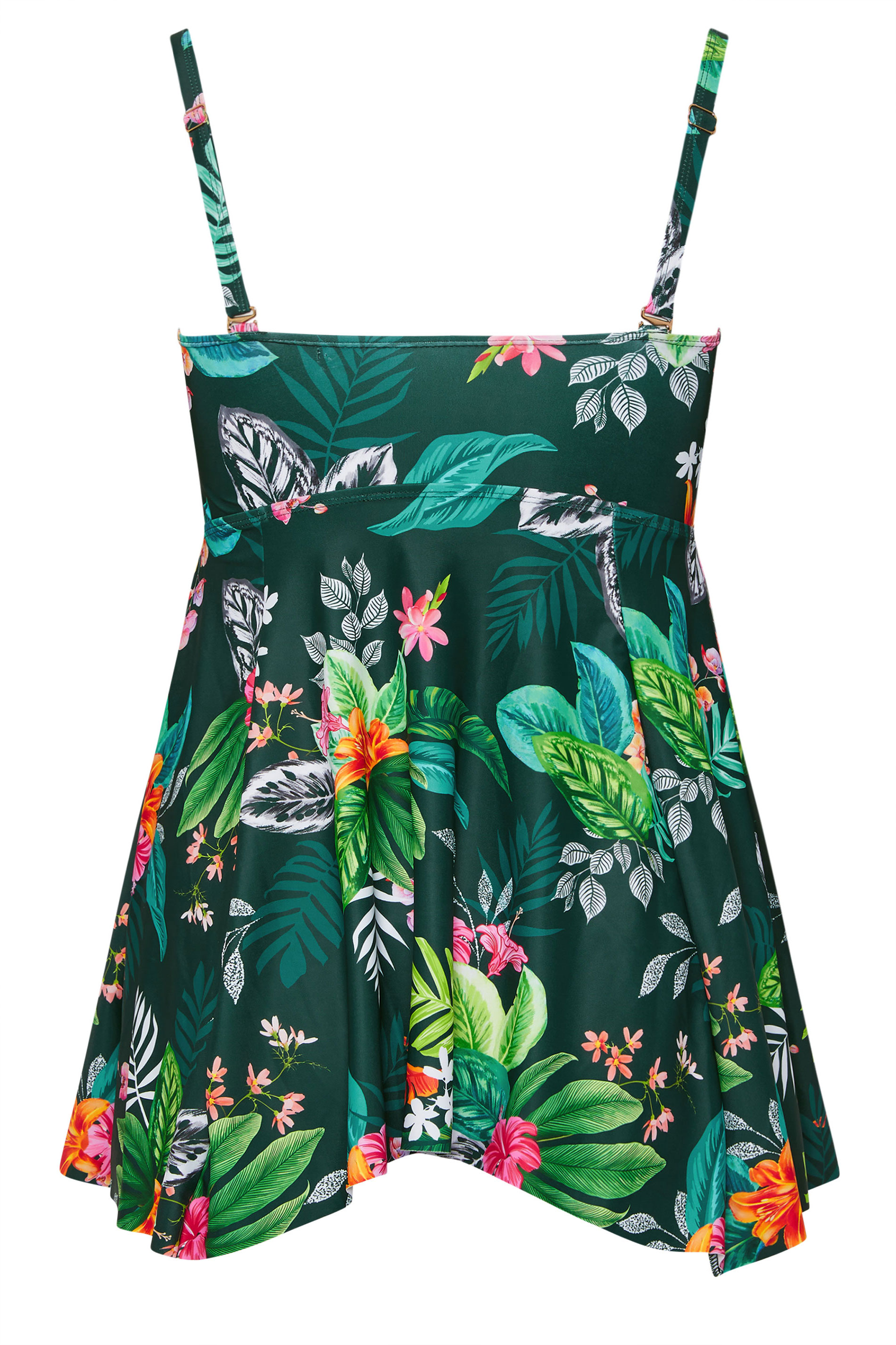 YOURS Plus Size Green Tropical Print Tankini Top | Yours Clothing 10