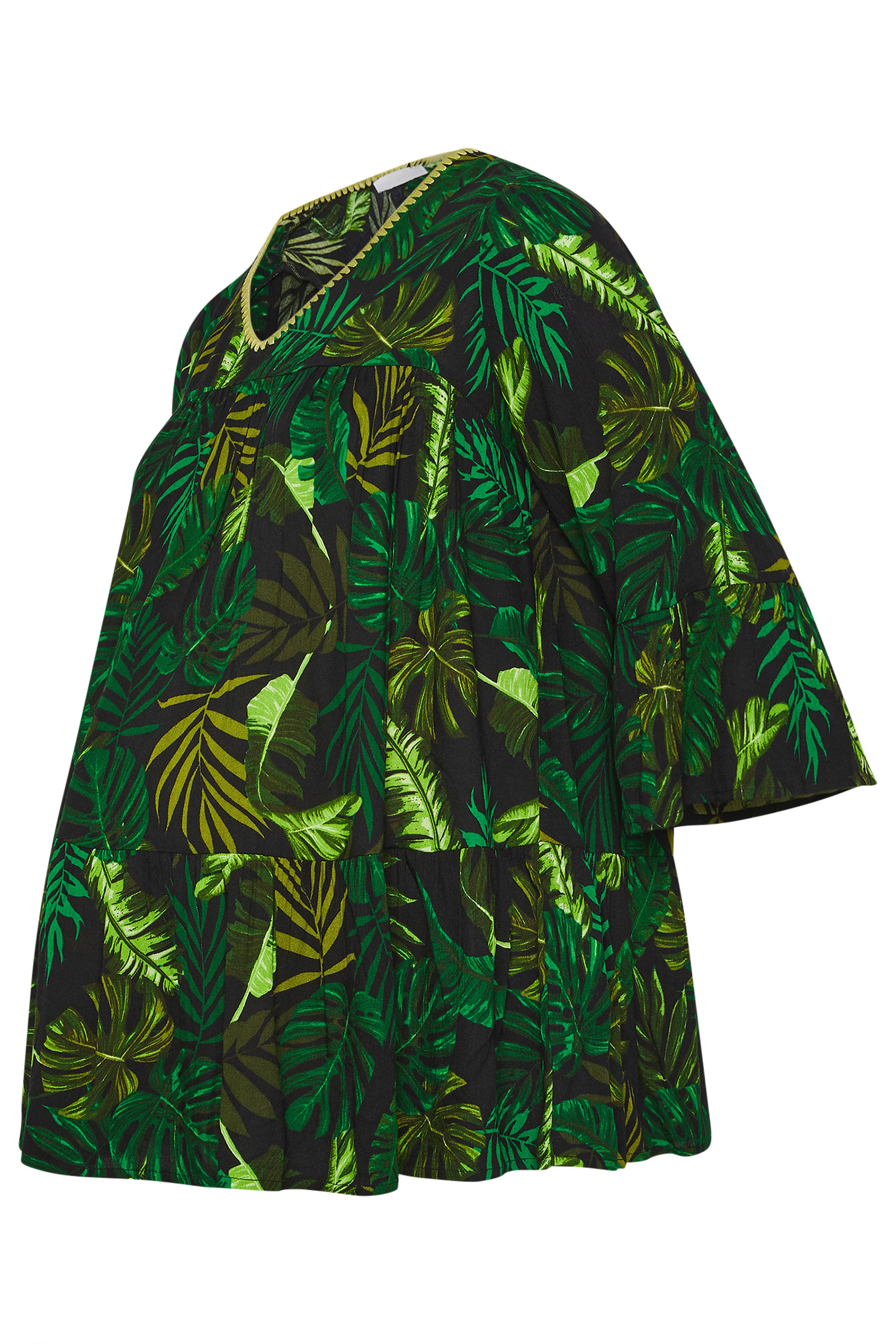 BUMP IT UP MATERNITY Curve Green Palm Leaf Print Top | Yours Clothing 6