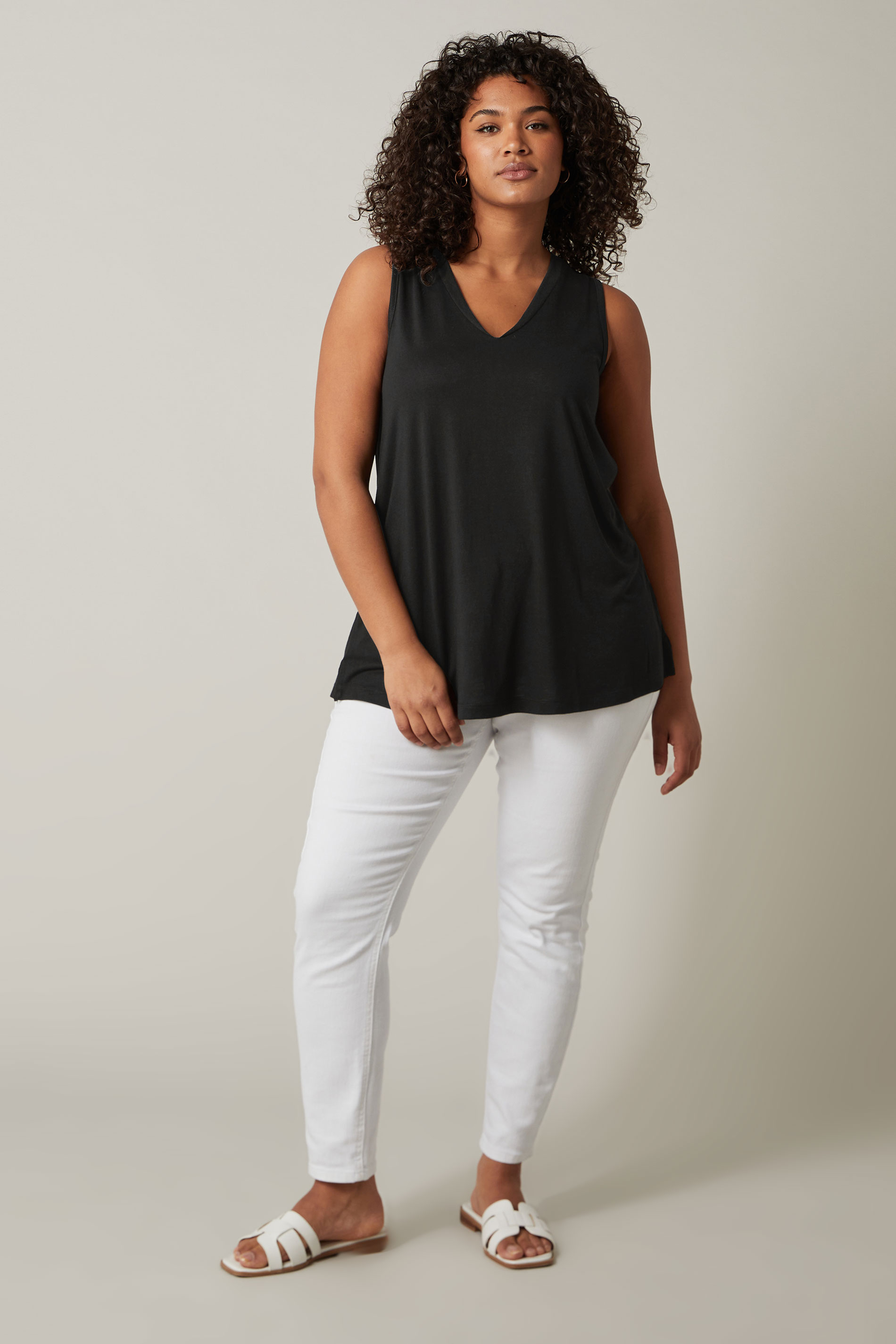 EVANS Plus Size Black Modal Rich Vest Top | Evans 1