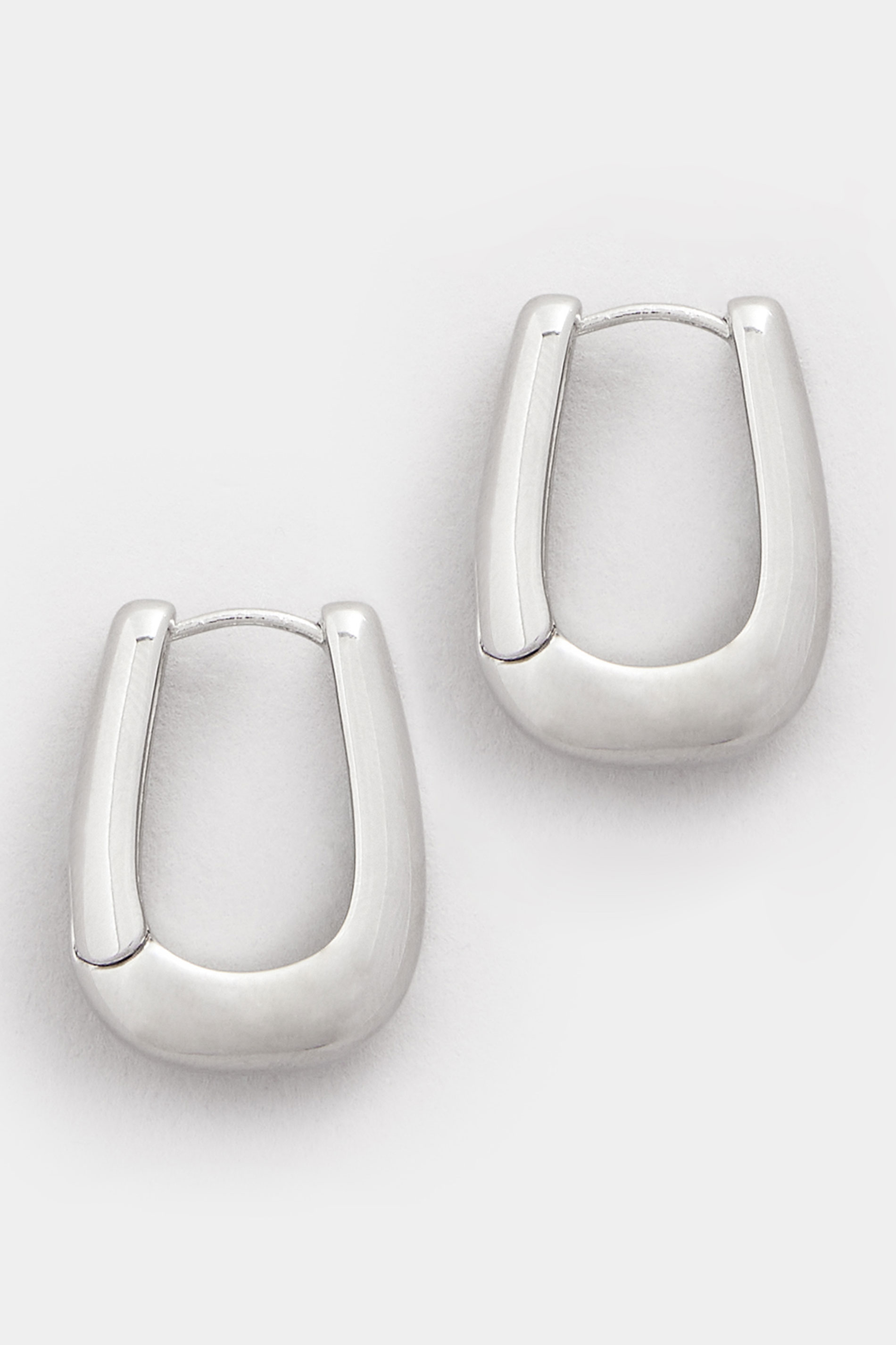 Silver Tone Square Hoop Earrings | Yours Clothing 3