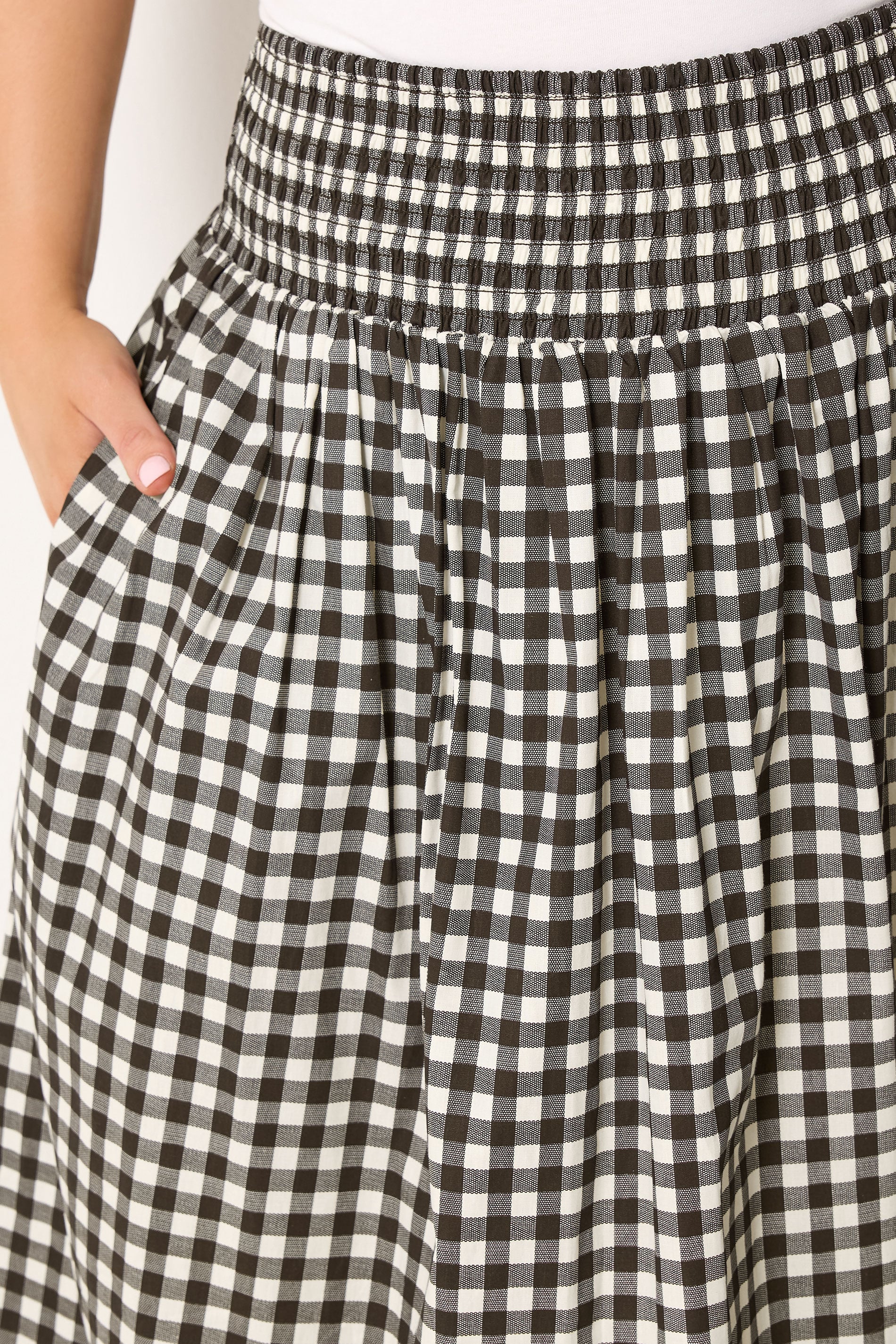 YOURS Plus Size Chocolate Brown Gingham Maxi Skirt | Yours Clothing 4