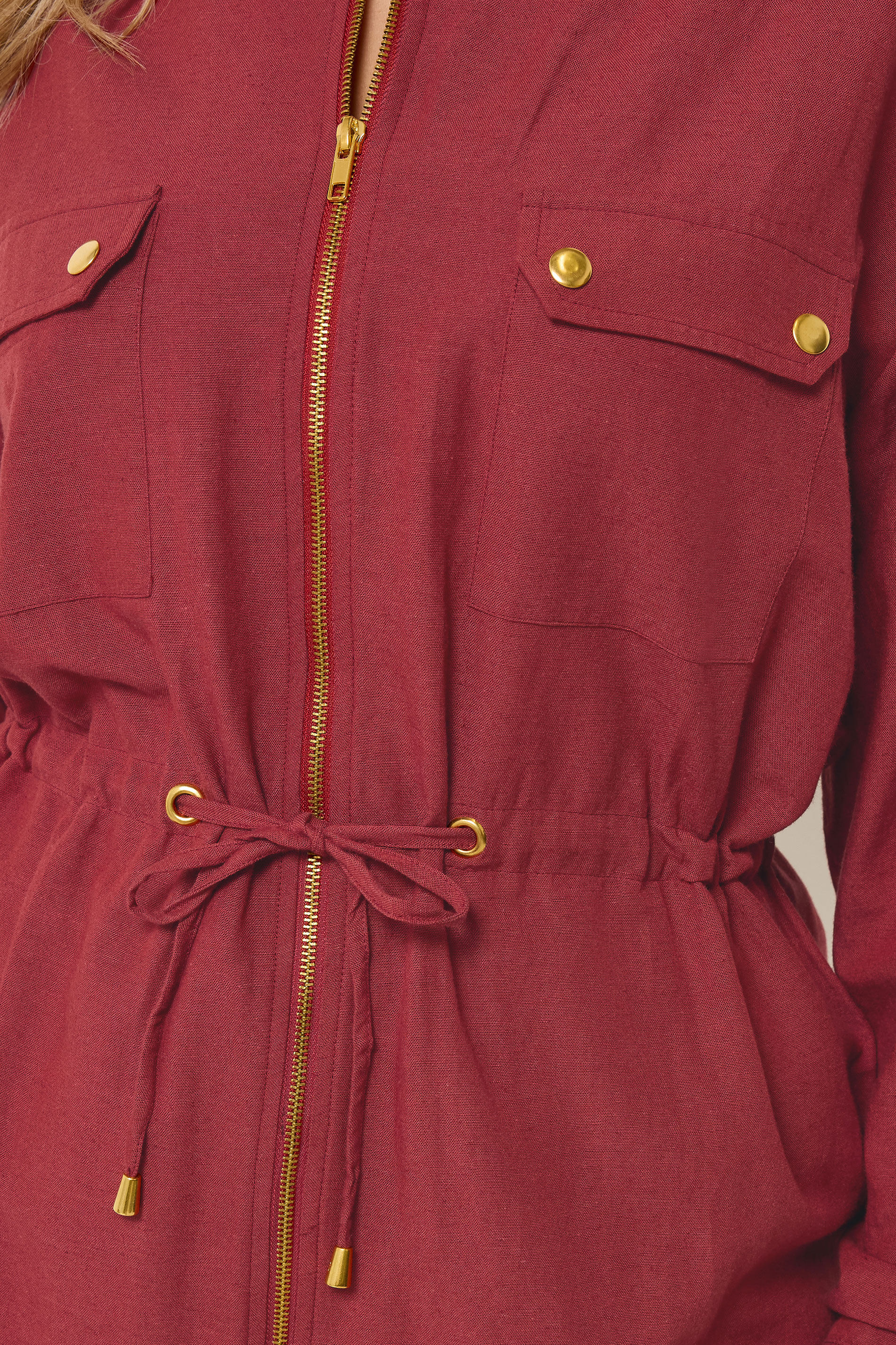 YOURS Plus Size Red Linen Shacket | Yours Clothing 6