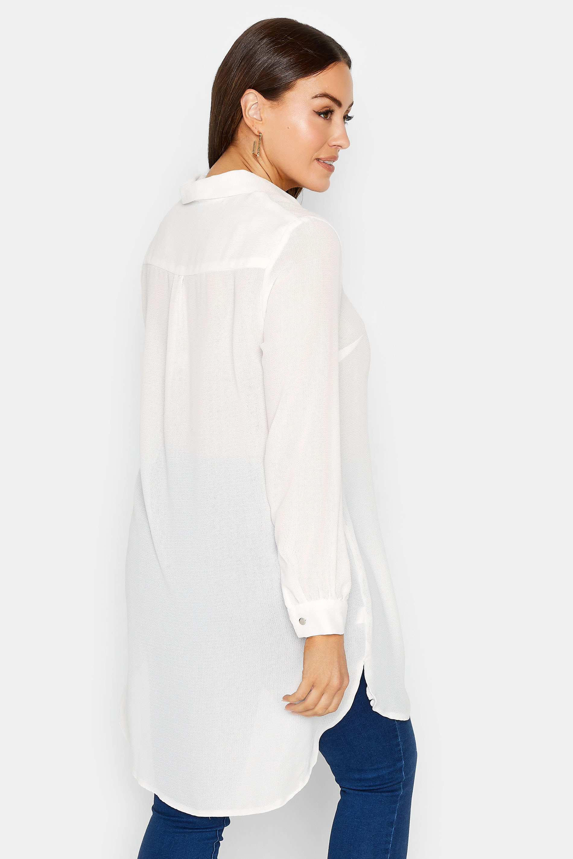 M&Co White Dipped Hem Shirt | M&Co 3