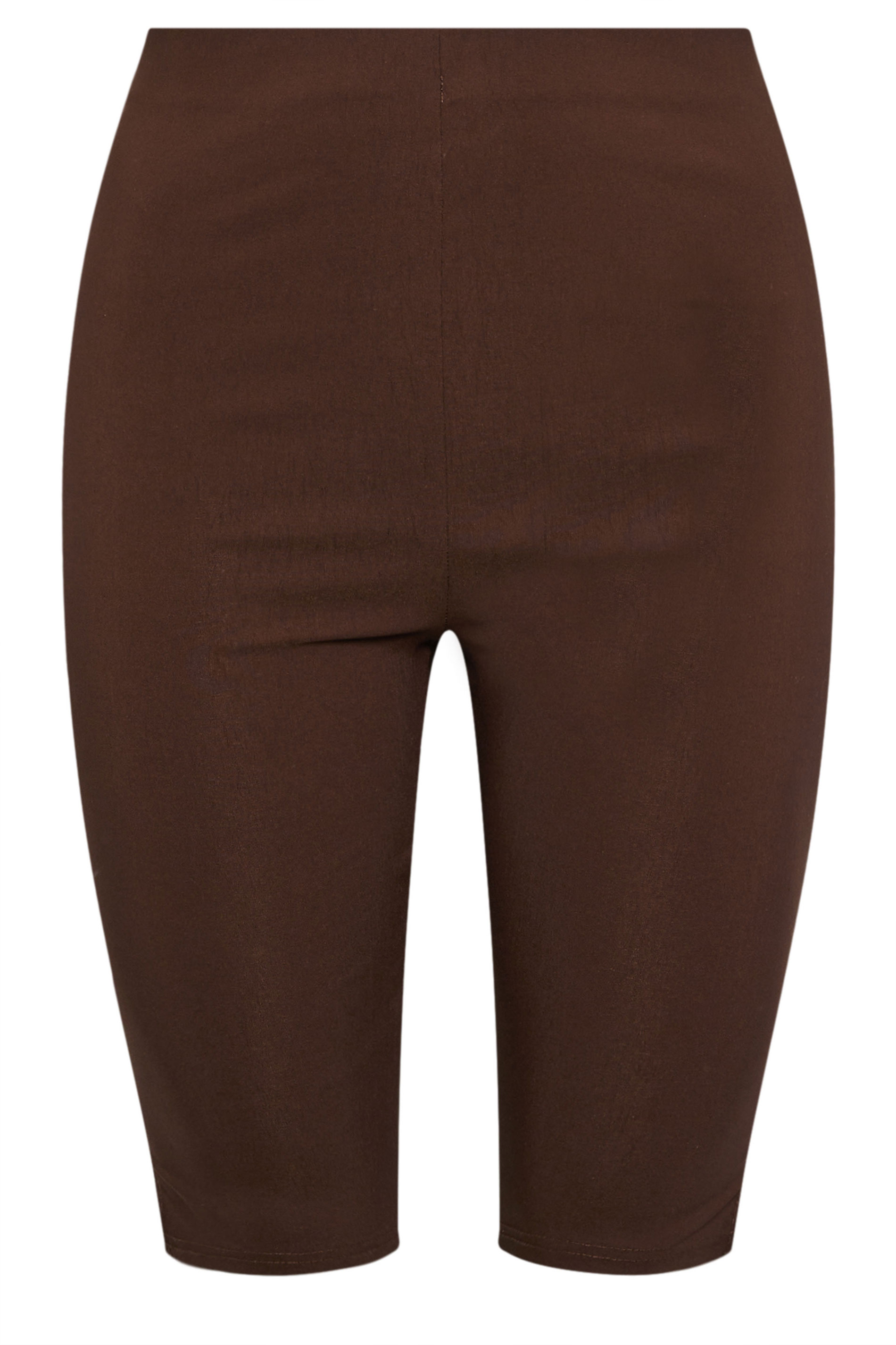 YOURS Plus Size Chocolate Brown Bengaline Capri Shorts | Yours Clothing 5