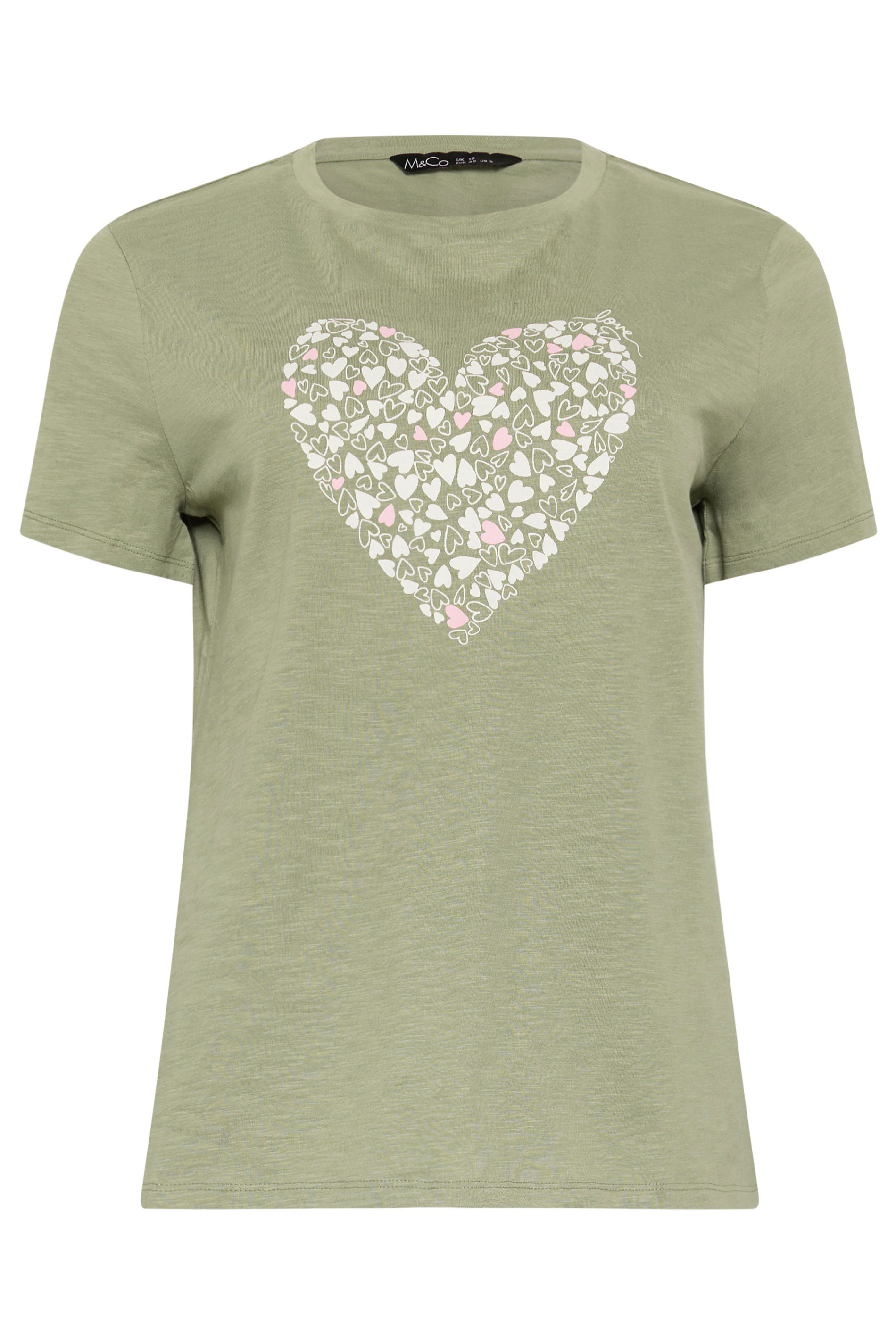 M&Co Green Heart Print Cotton T-Shirt | M&Co 5
