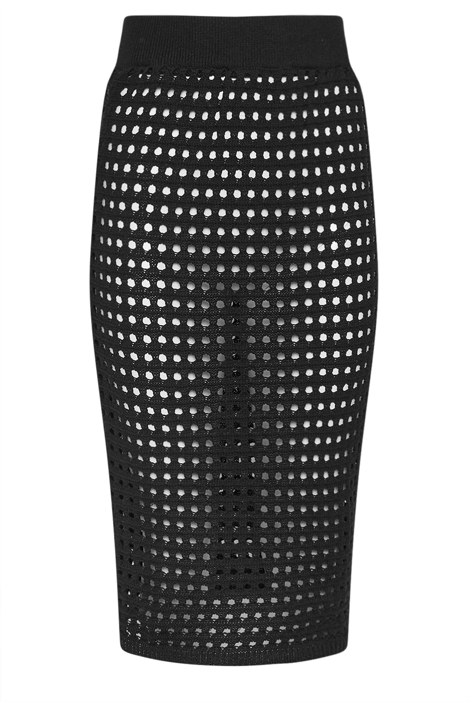 PixieGirl Petite Black Crochet Midi Skirt | PixieGirl 6
