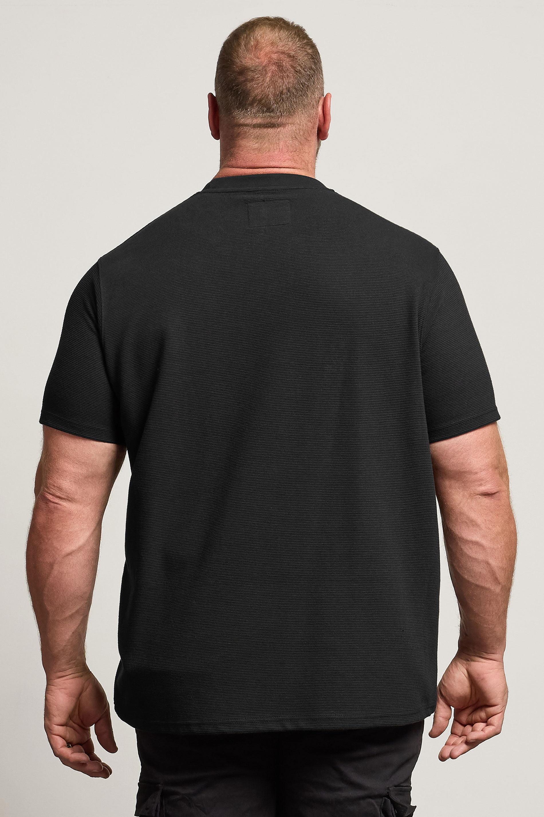 BadRhino Big & Tall Black Ottoman Ribbed T-Shirt | BadRhino 2