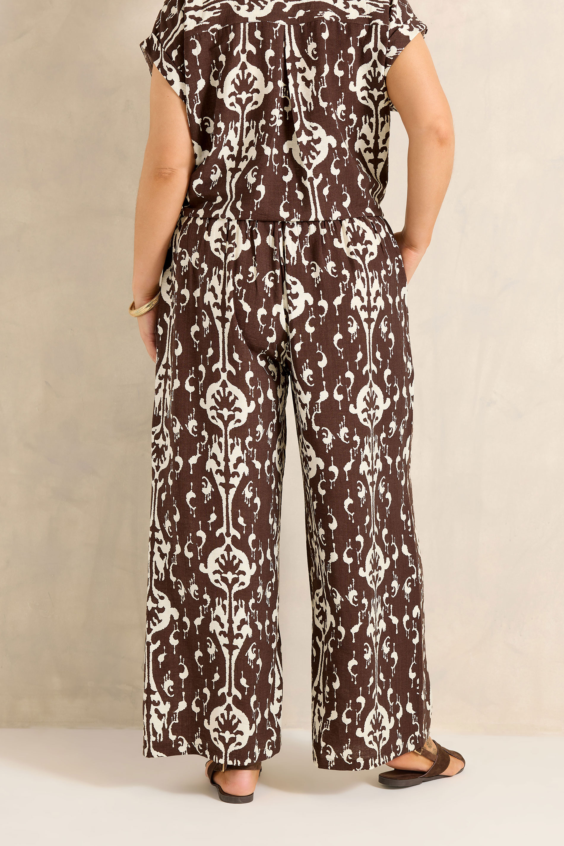 EVANS Plus Size Chocolate Top & Trouser Set | Evans 6