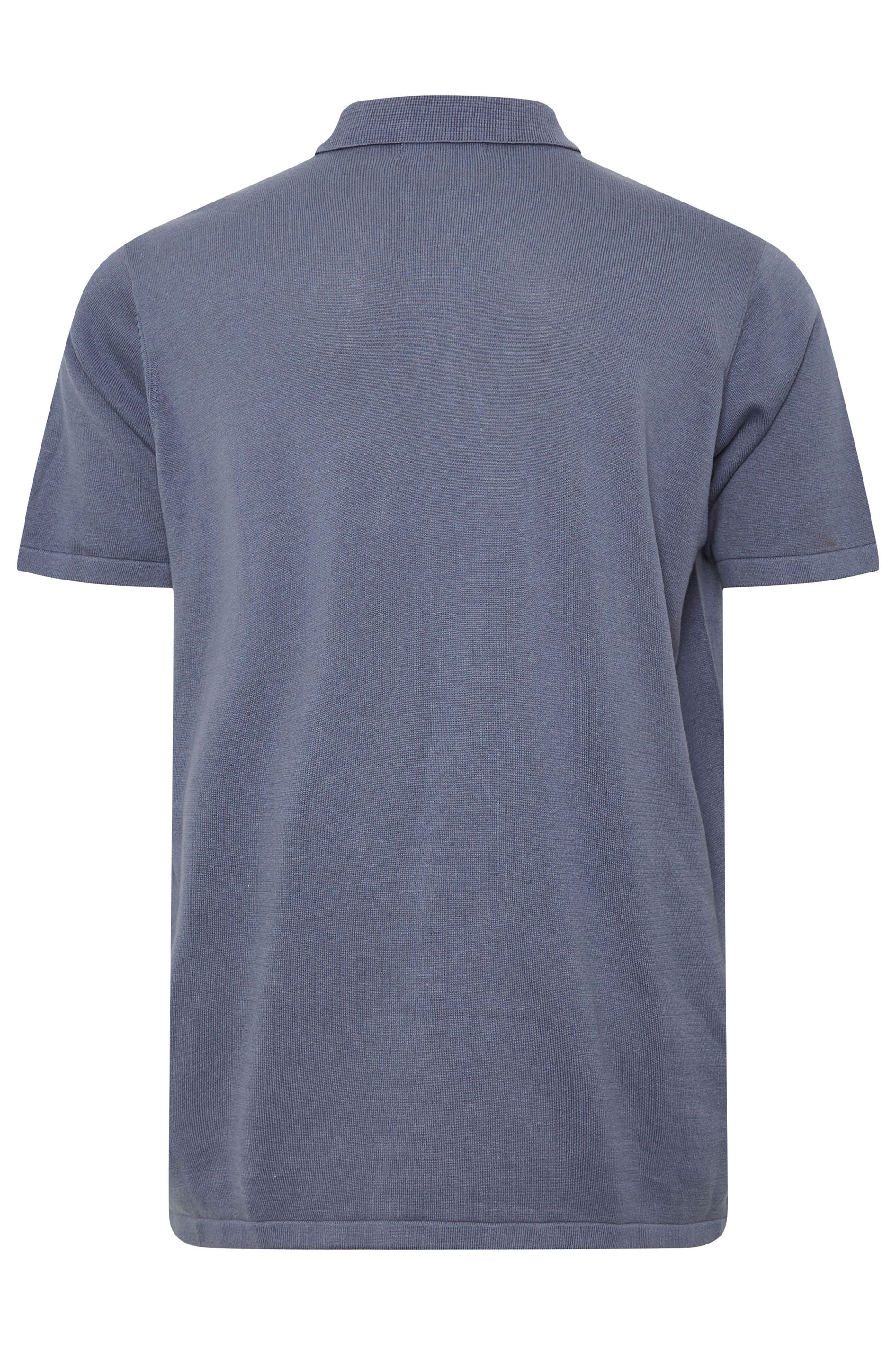 BadRhino Big & Tall Light Blue Knitted Short Sleeve Polo Shirt | BadRhino 2