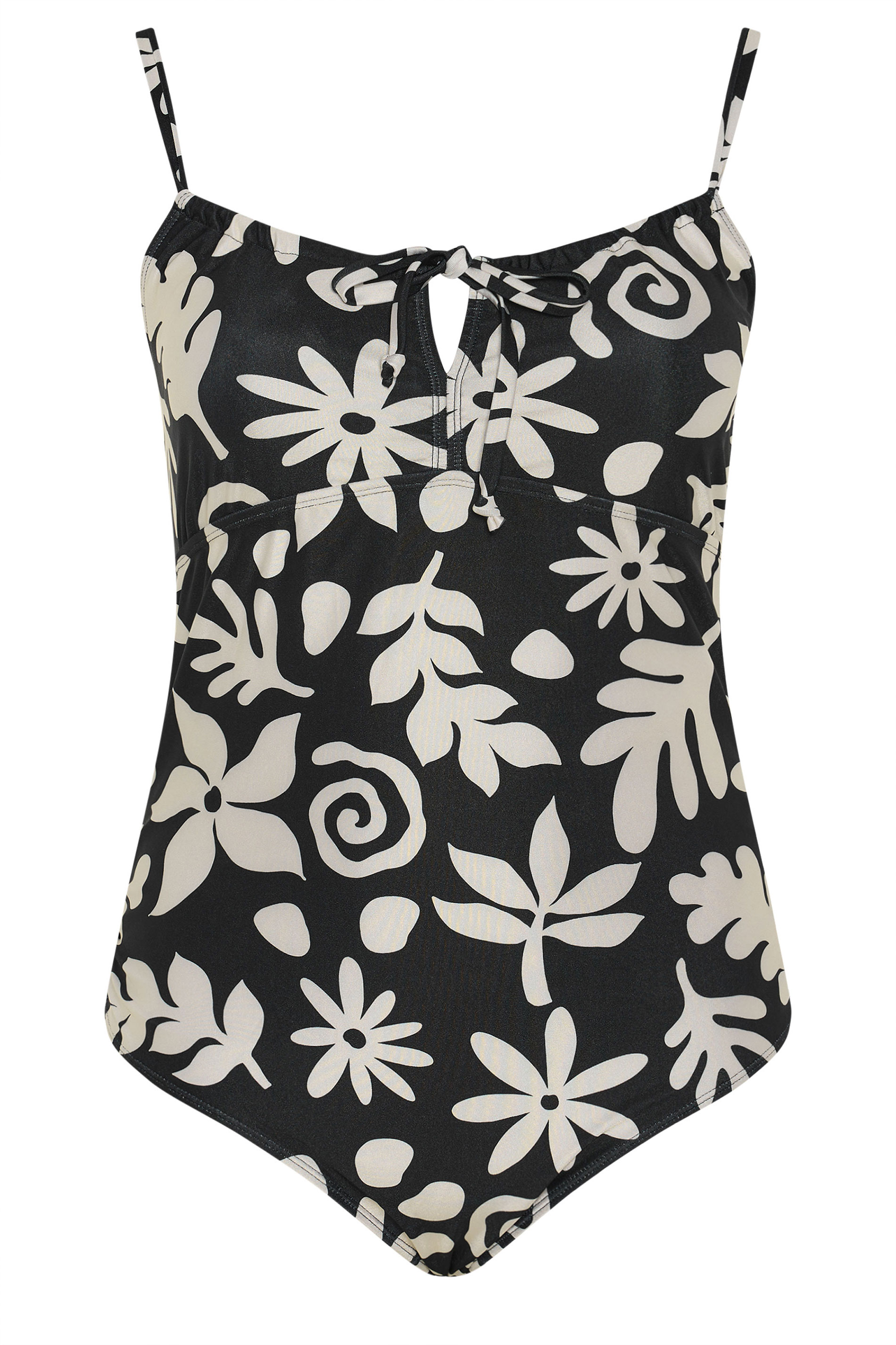 YOURS Plus Size Black Abstract Floral Print Swimsuit | Yours Clothing 8