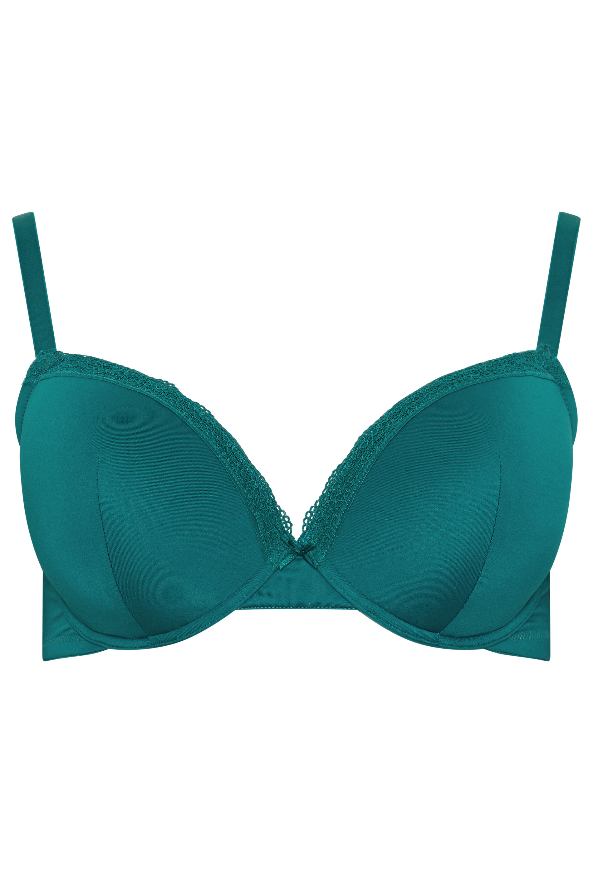 YOURSET 3 PACK Plus Size Burgundy Red & Green Lace Trim Padded T-Shirt Bras | Yours Clothing 9