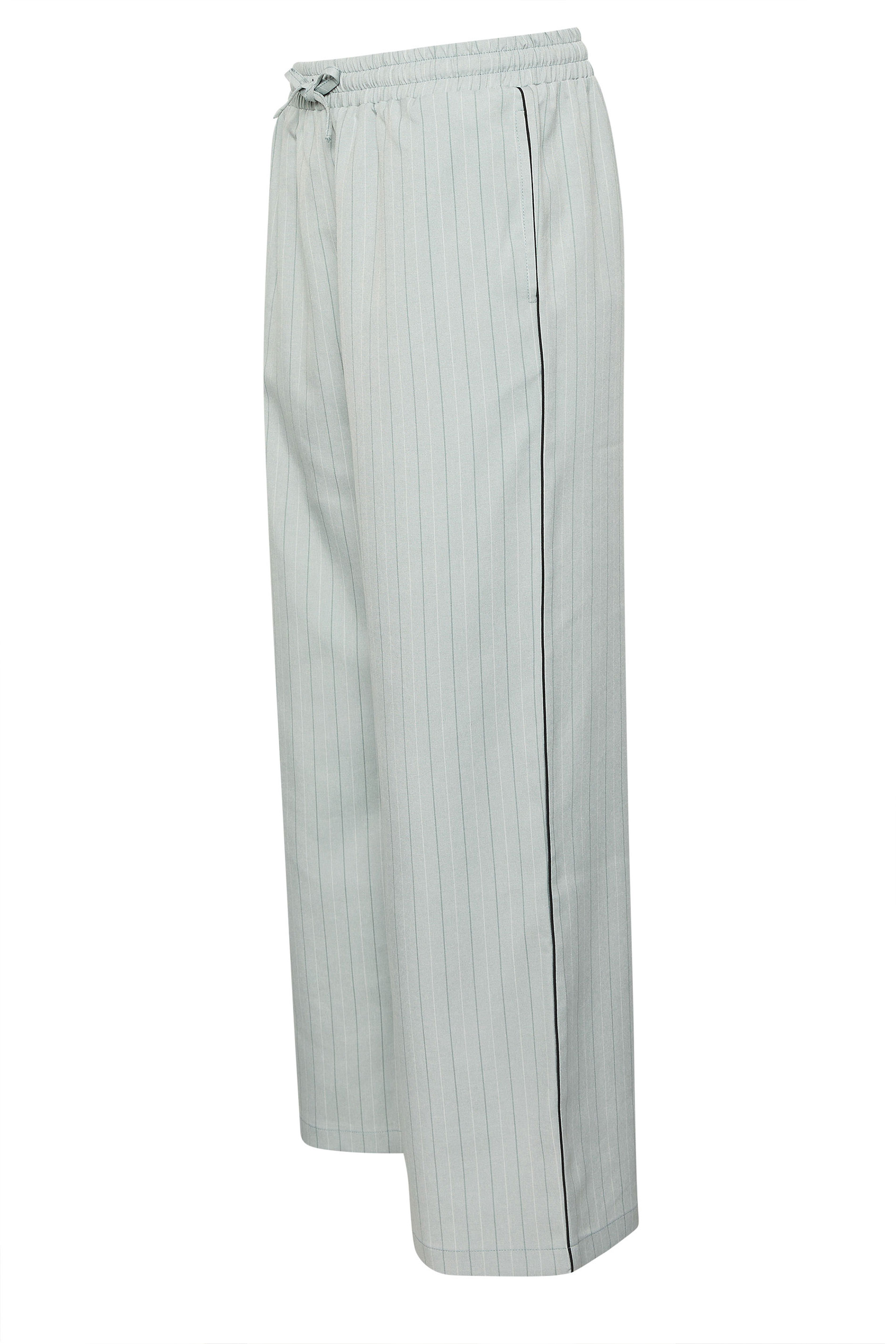 PixieGirl Petite Women's Blue Stripe Pull On Wide Leg Trousers | PixieGirl 8