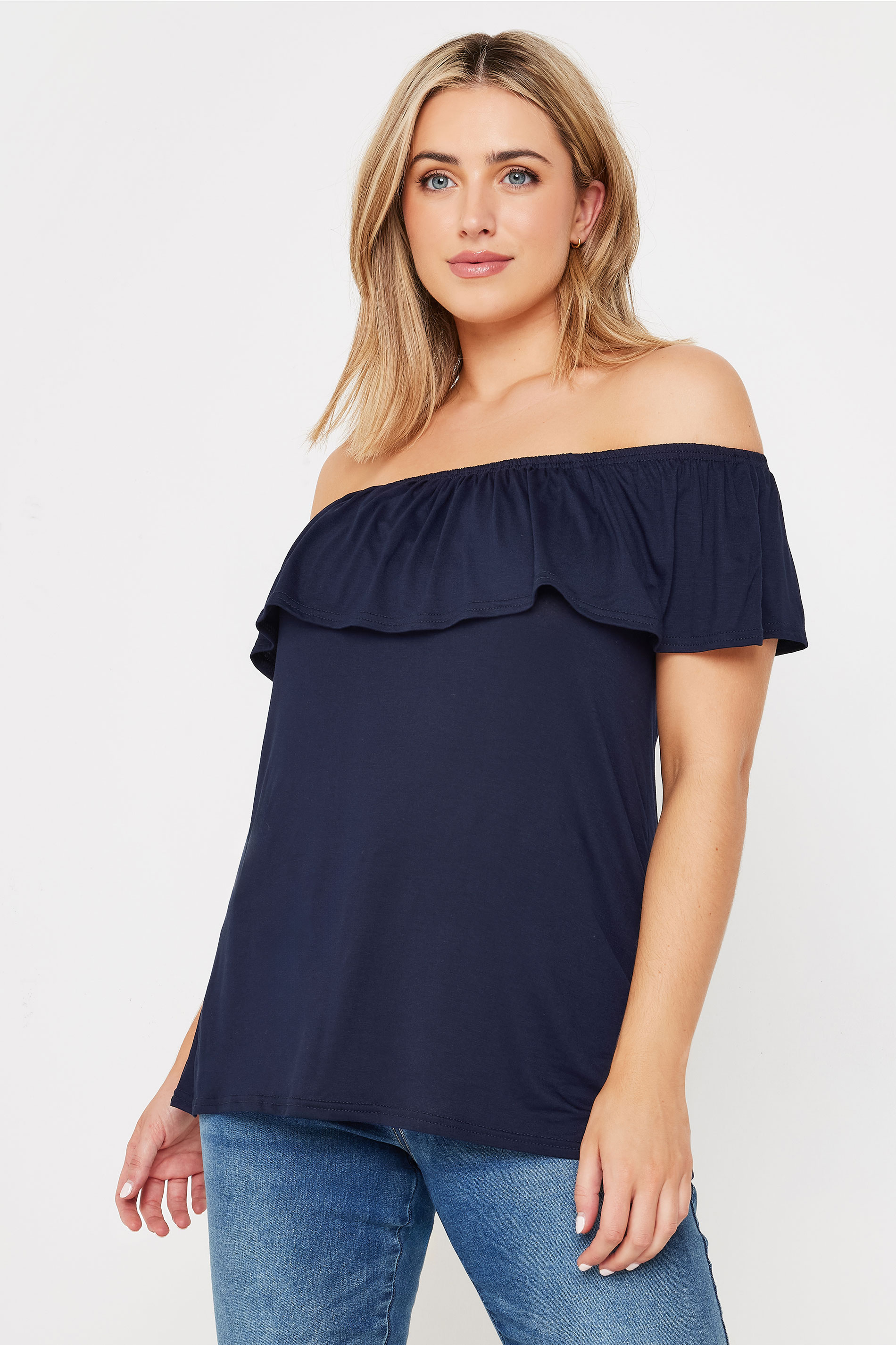 M&Co Navy Blue Bardot Top | M&Co 1