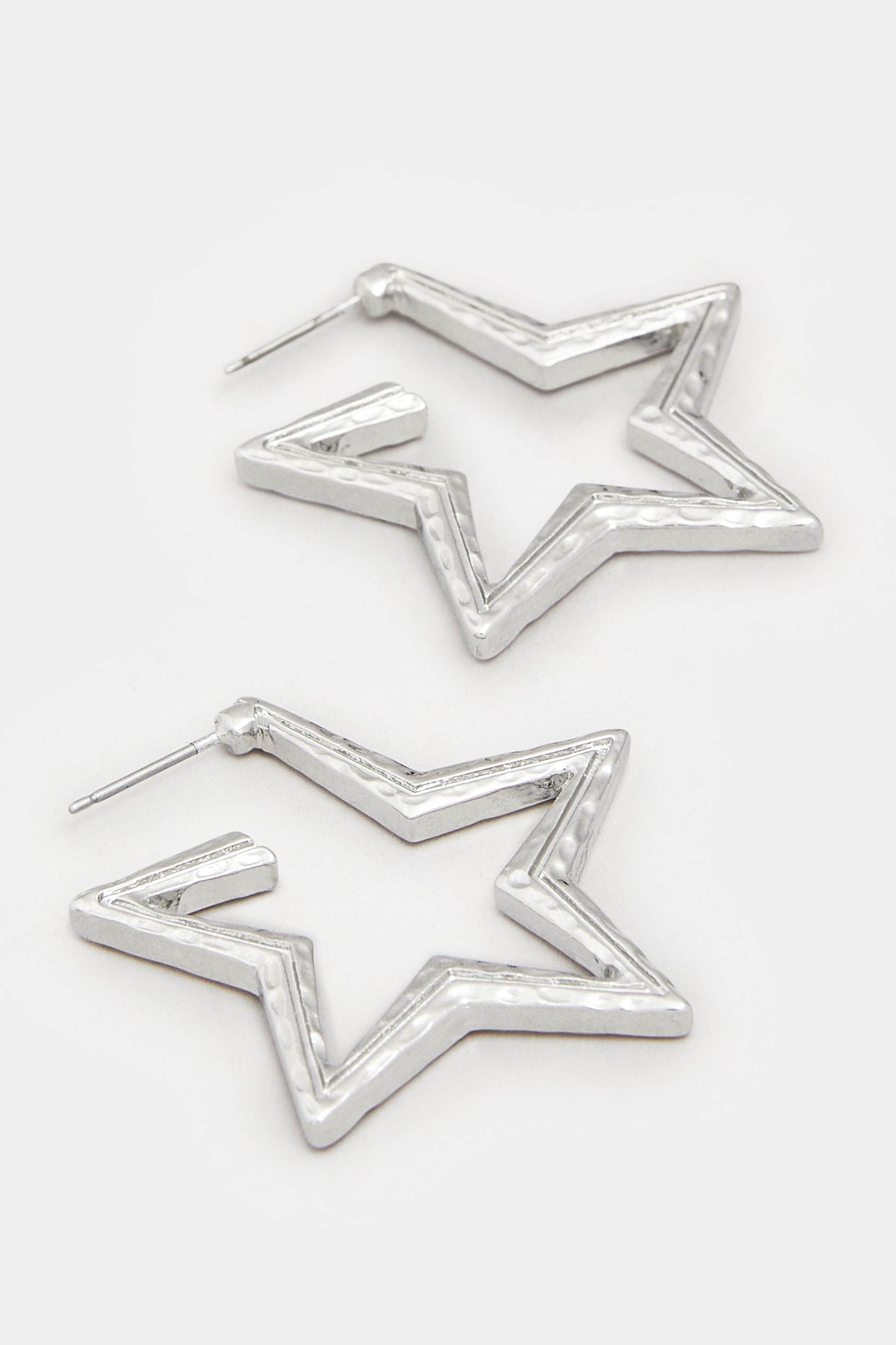 Silver Tone Star Diamante Earrings | Yours Clothing 2