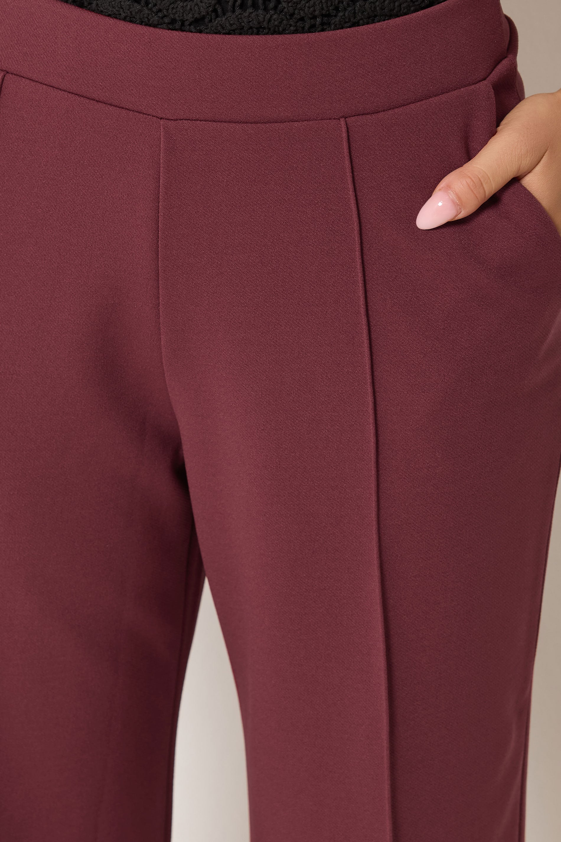 M&Co Petite Berry Red Pintuck Trousers | M&Co 5
