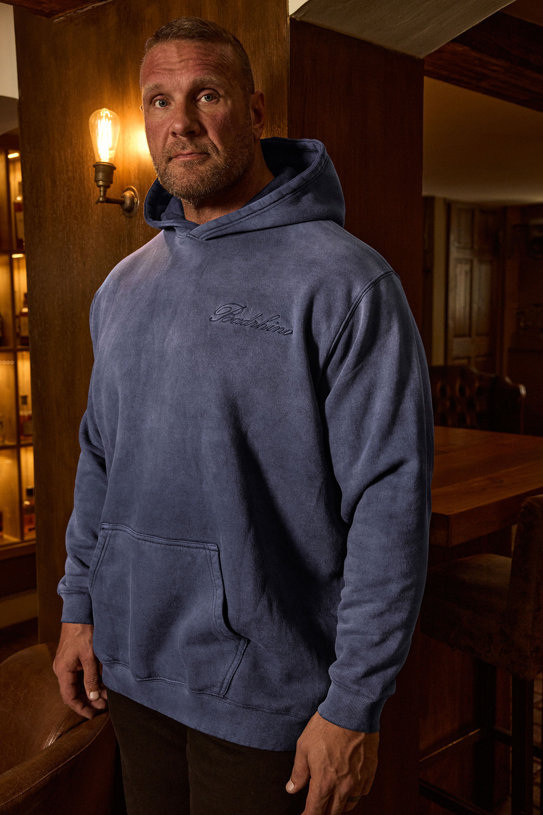 BadRhino Big & Tall Navy Blue Sun Bleached Hoodie | BadRhino 3