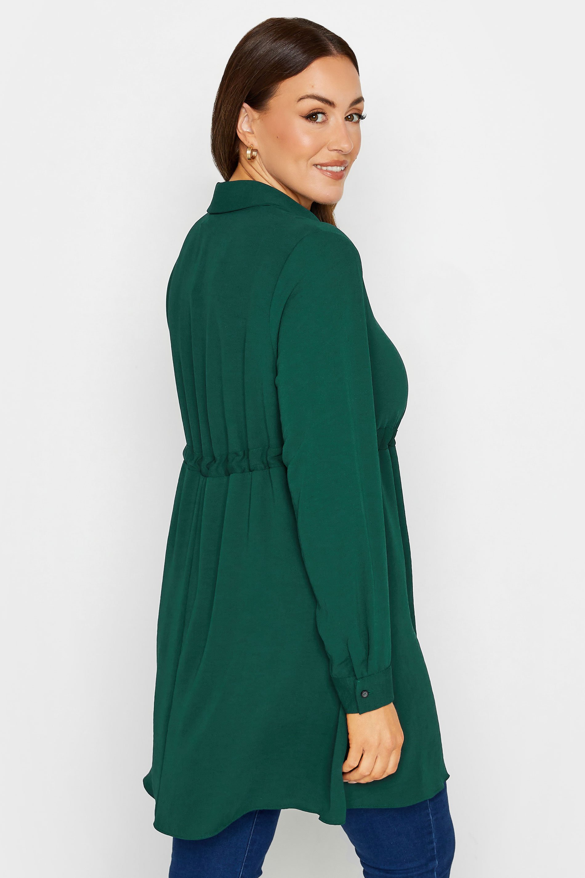 M&Co Emerald Green Tie Waist Tunic Shirt | M&Co 3