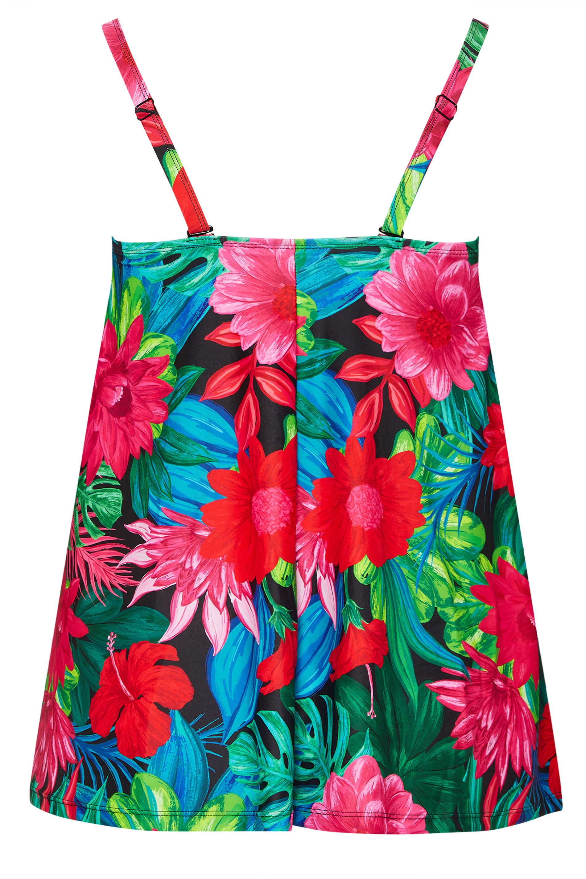 YOURS Plus Size Black Tropical Print Tankini Top | Yours Clothing 9