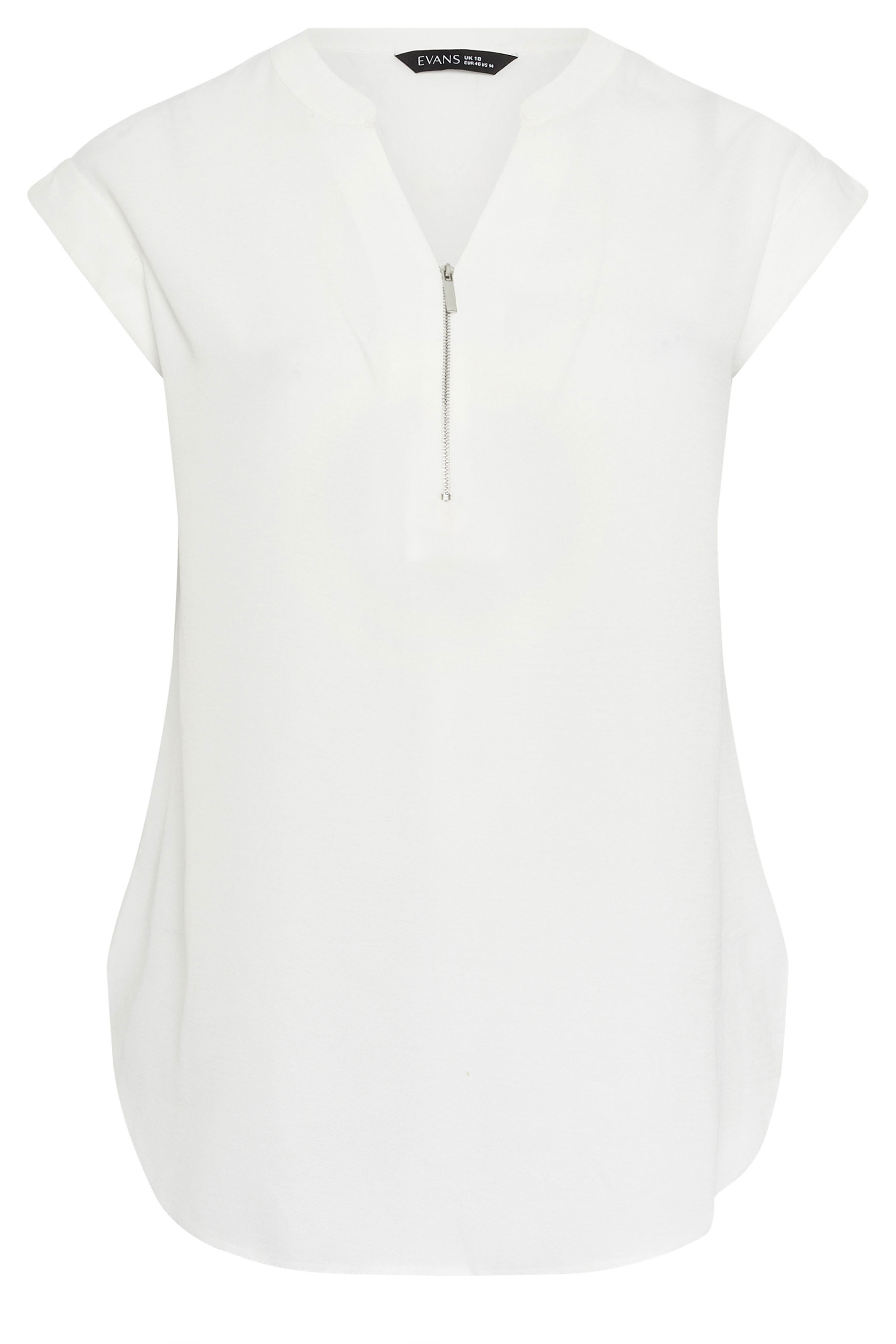 EVANS Plus Size White Zip Front Blouse | Evans 5