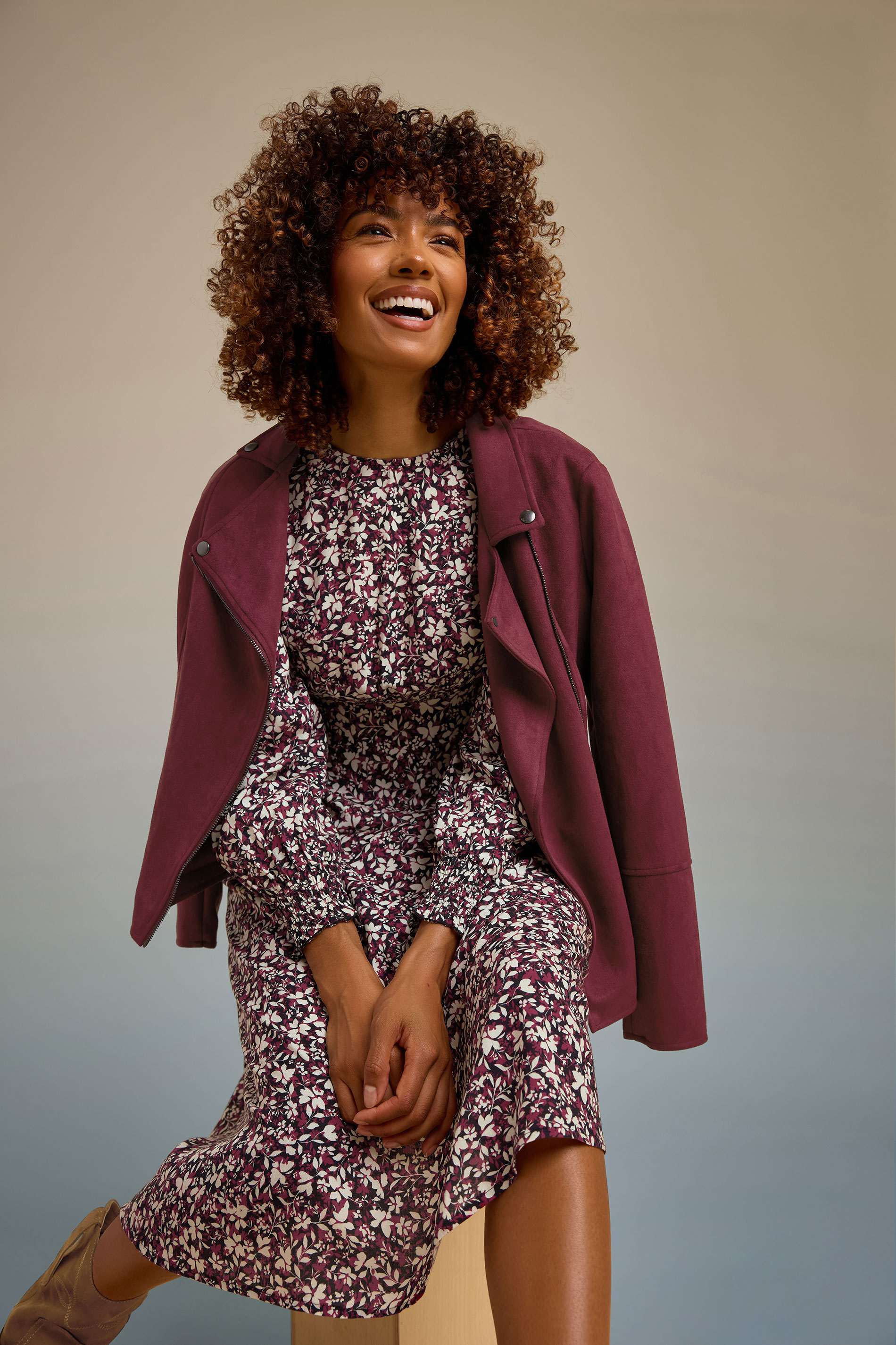 M&Co Red Ditsy Floral Print Midi Dress | M&Co 6
