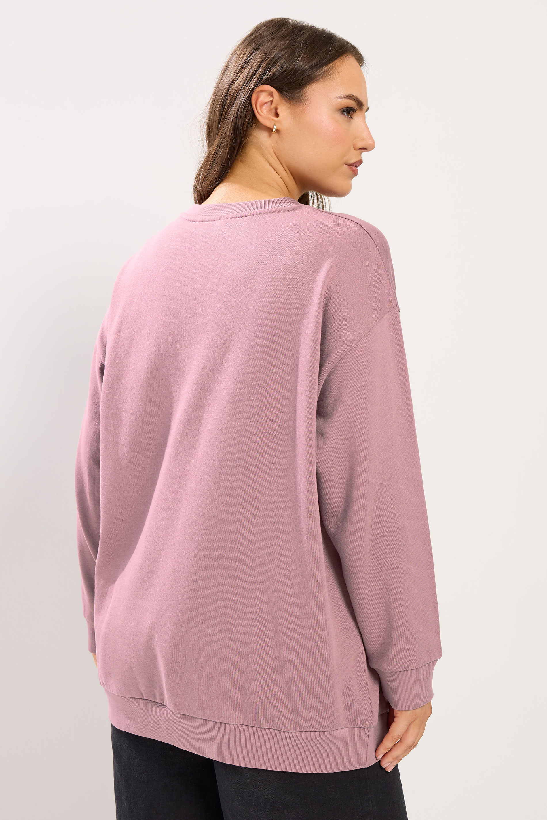 YOURS Plus Size Pink 'Stockholm' Butterfly Embellished Sweatshirt | Yours Clothing 2