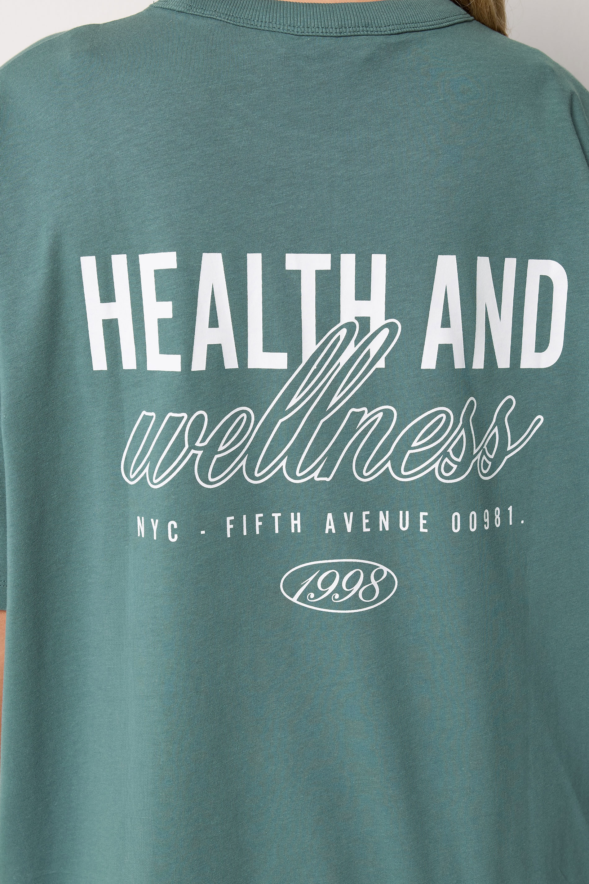 YOURS ACTIVE Plus Size  Blue 'Health & Wellness' T-Shirt | Yours Clothing 6