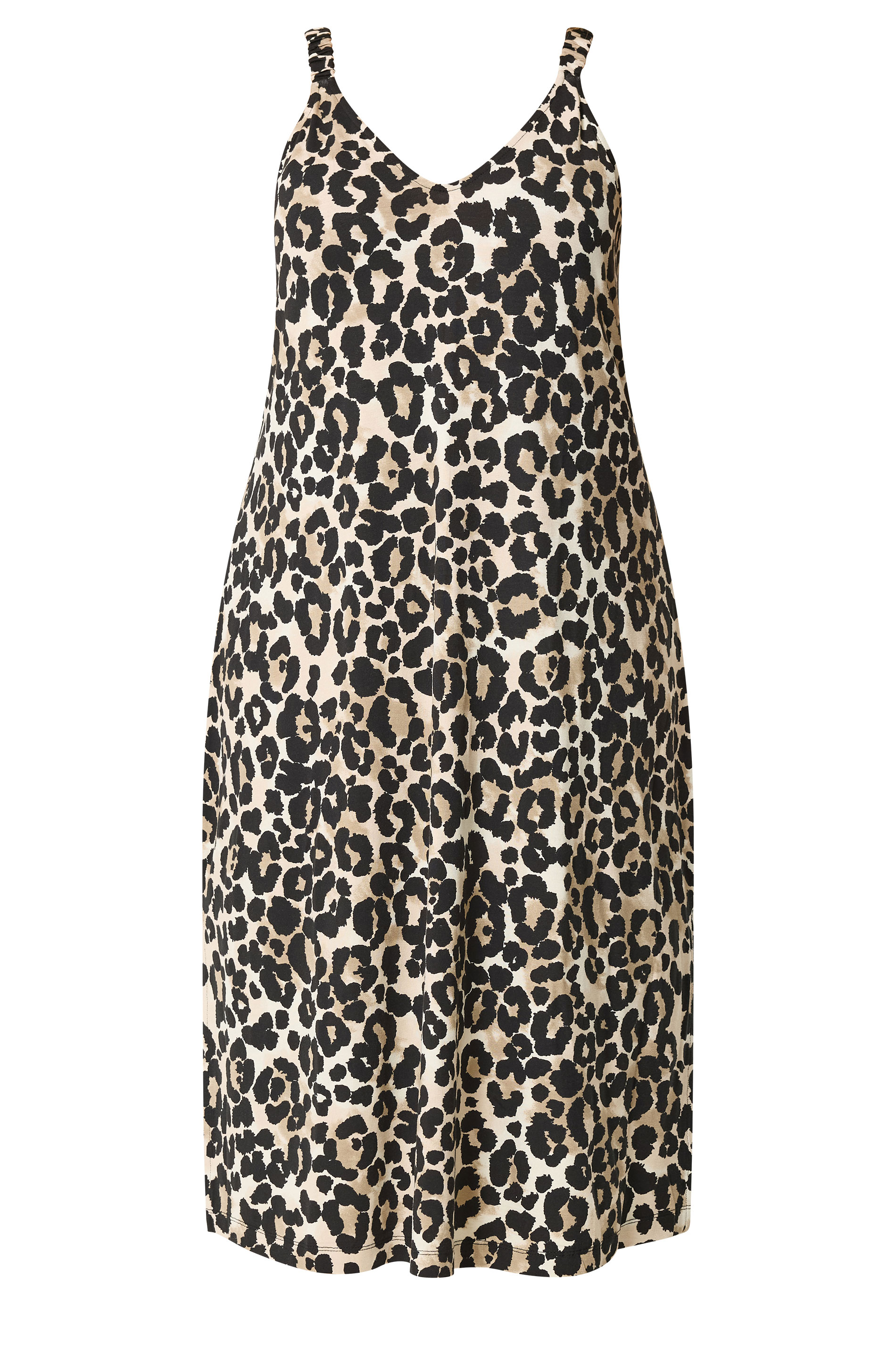 YOURS Curve Natural Brown Leopard Print Swing Dress | Yours Clothing 5