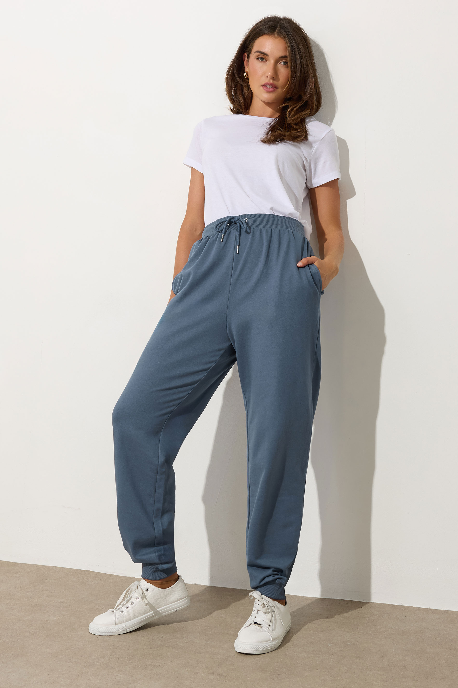 LTS Tall Denim Blue Cuffed Joggers | Long Tall Sally 1